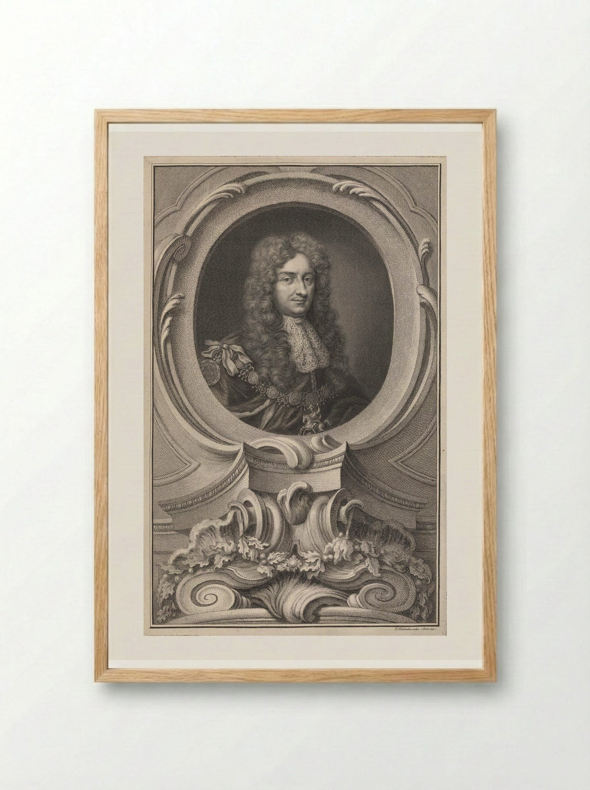 Laurence Hyde, Earl of Rochester - Jacobus Houbraken - Framed Print Wood