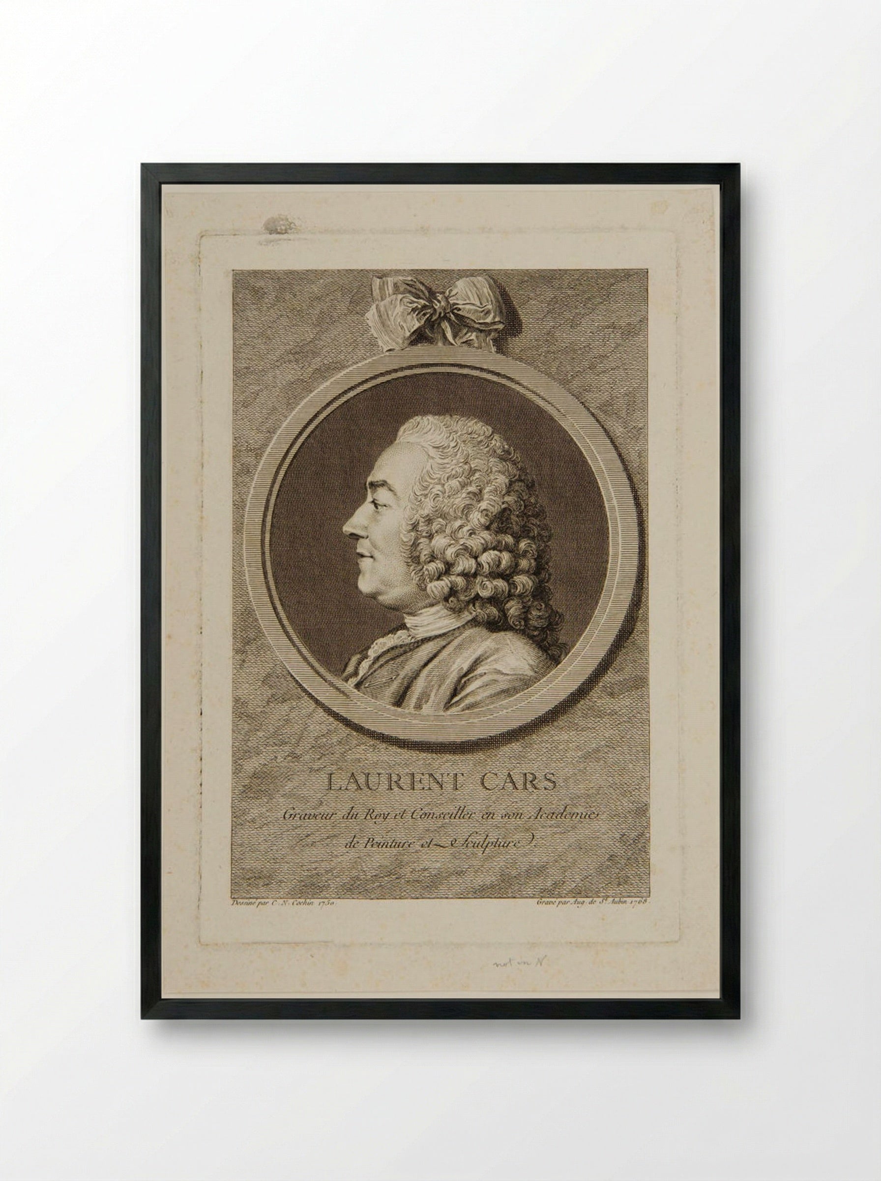 Laurent Cars - Augustin de Saint-Aubin - Framed Print Black