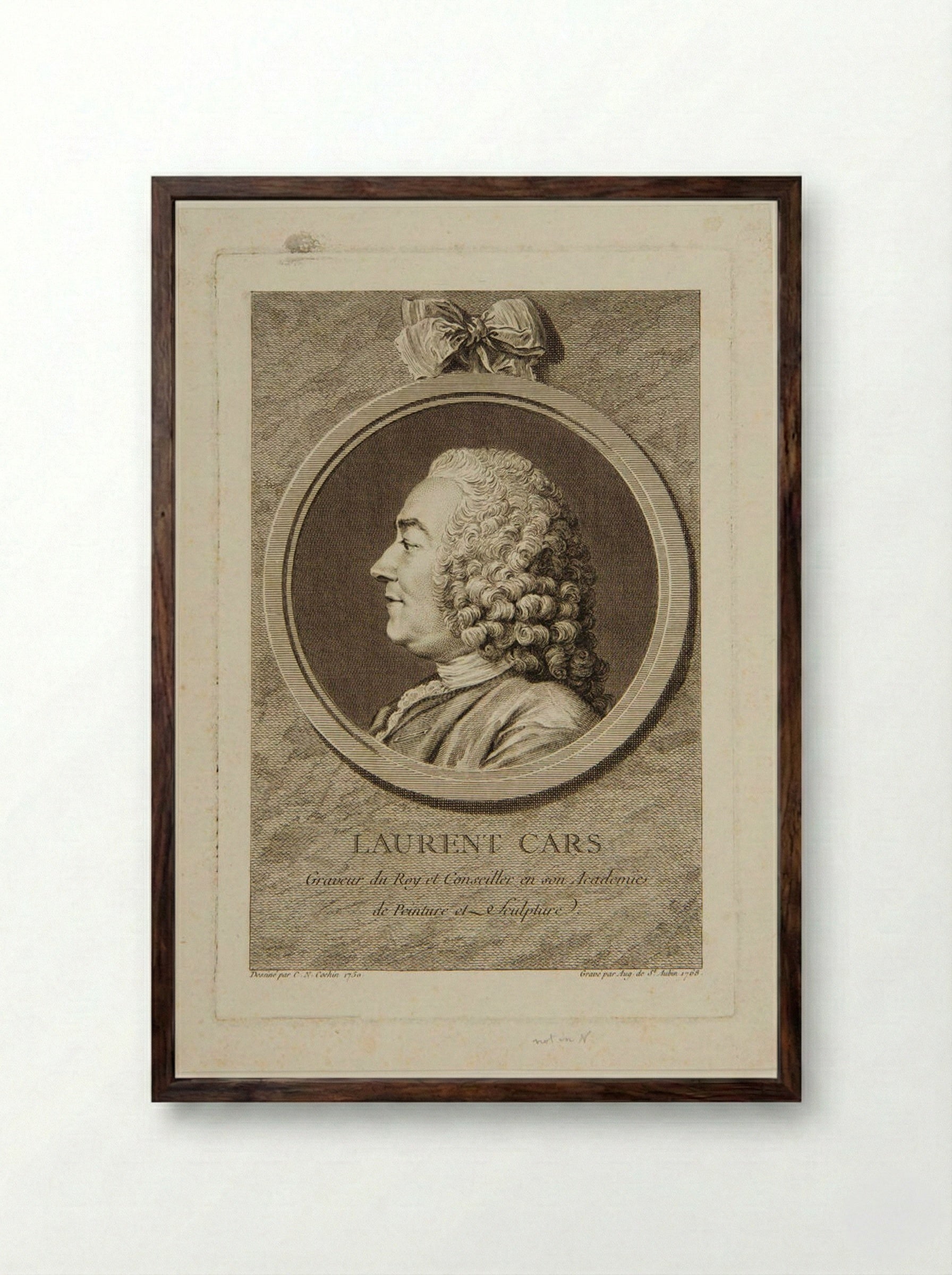 Laurent Cars - Augustin de Saint-Aubin - Framed Print Dark Wood