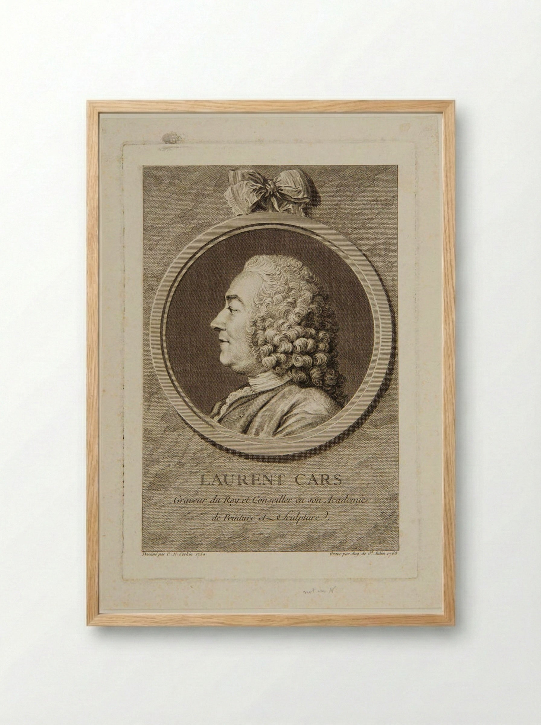 Laurent Cars - Augustin de Saint-Aubin - Framed Print Wood