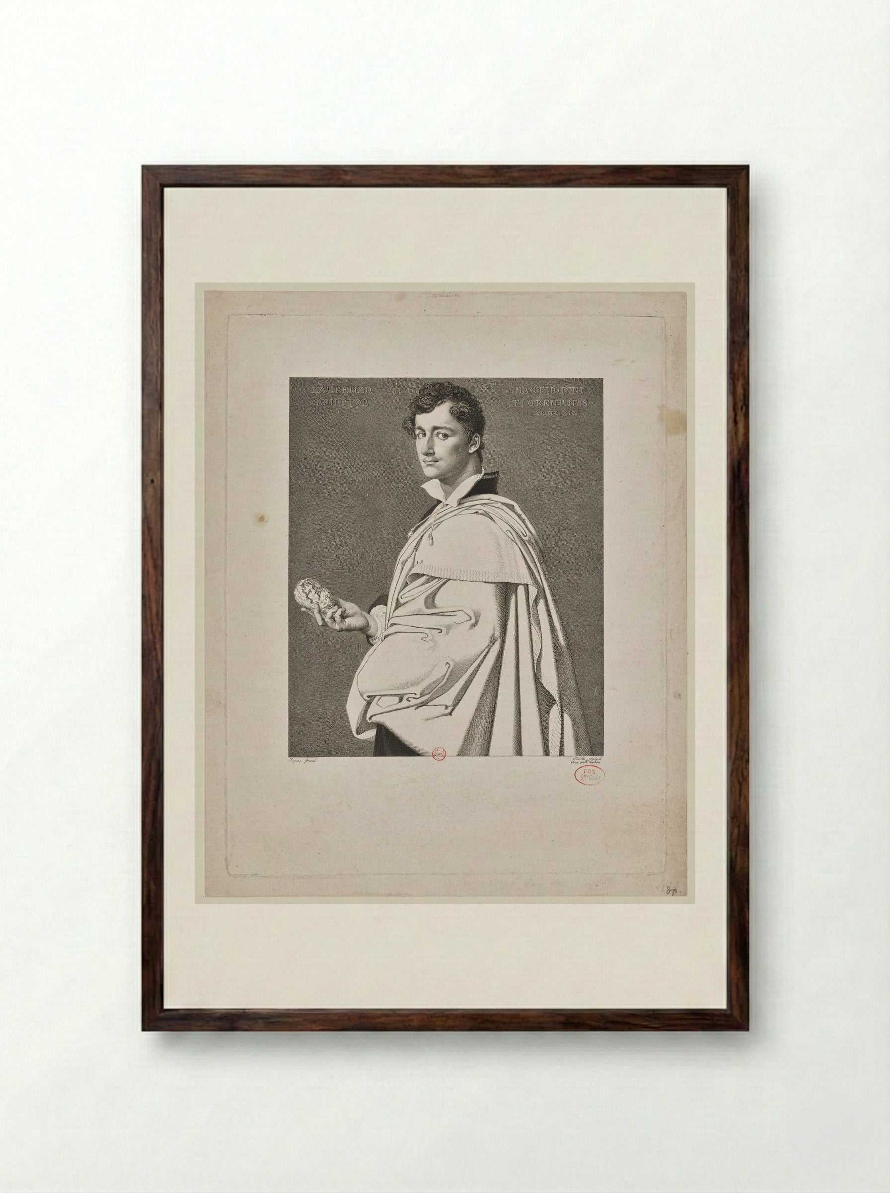 Laurenzo Bartholini - Jean Louis Potrelle - Framed Print Dark Wood