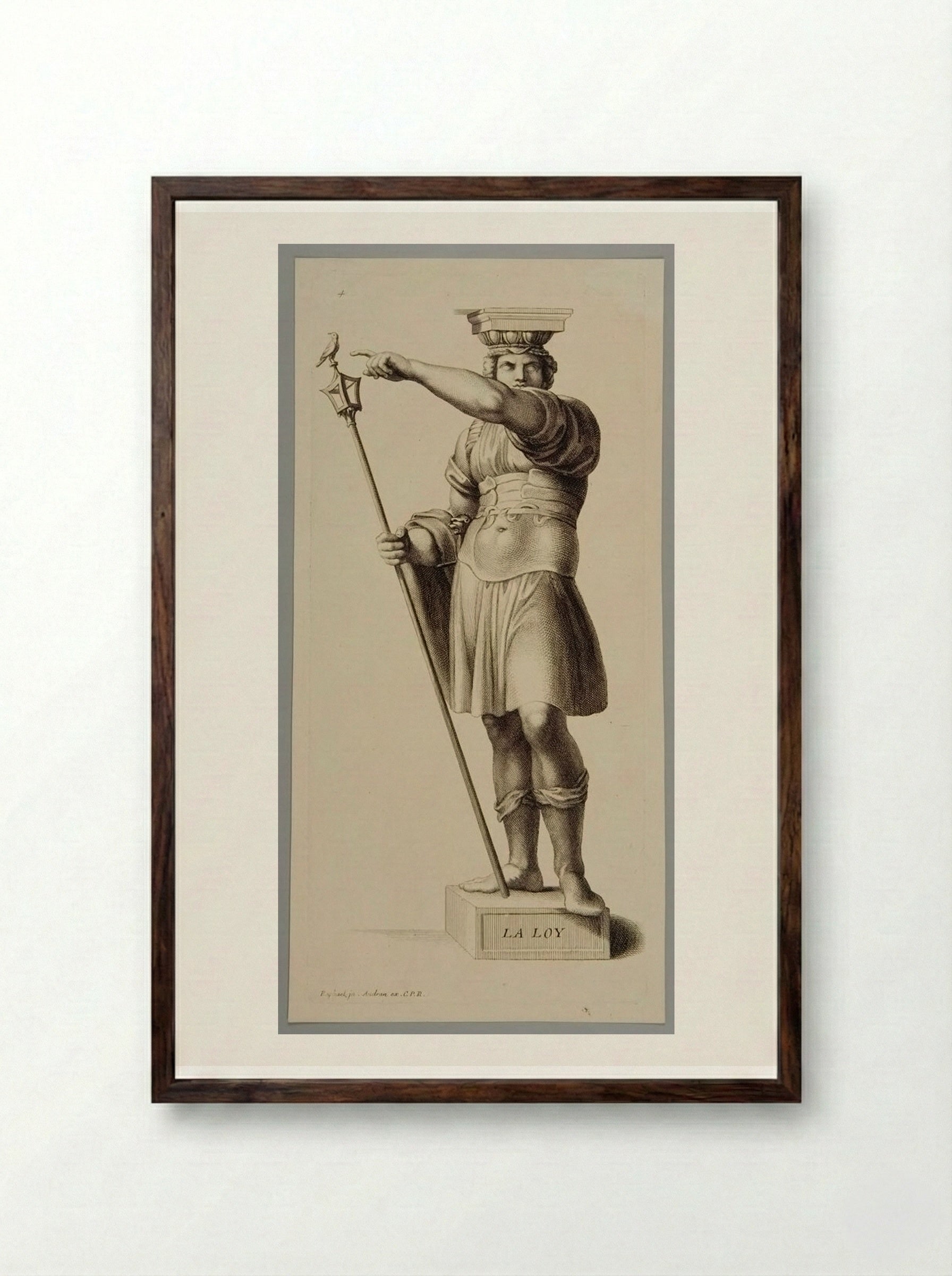 Law (La Loy) - Gérard Audran - Framed Print Dark Wood