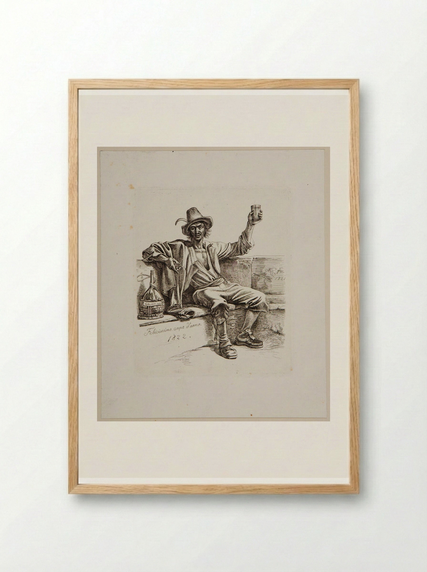 Lazzarone, est! est! - Johann Adam Klein - Framed Print Wood