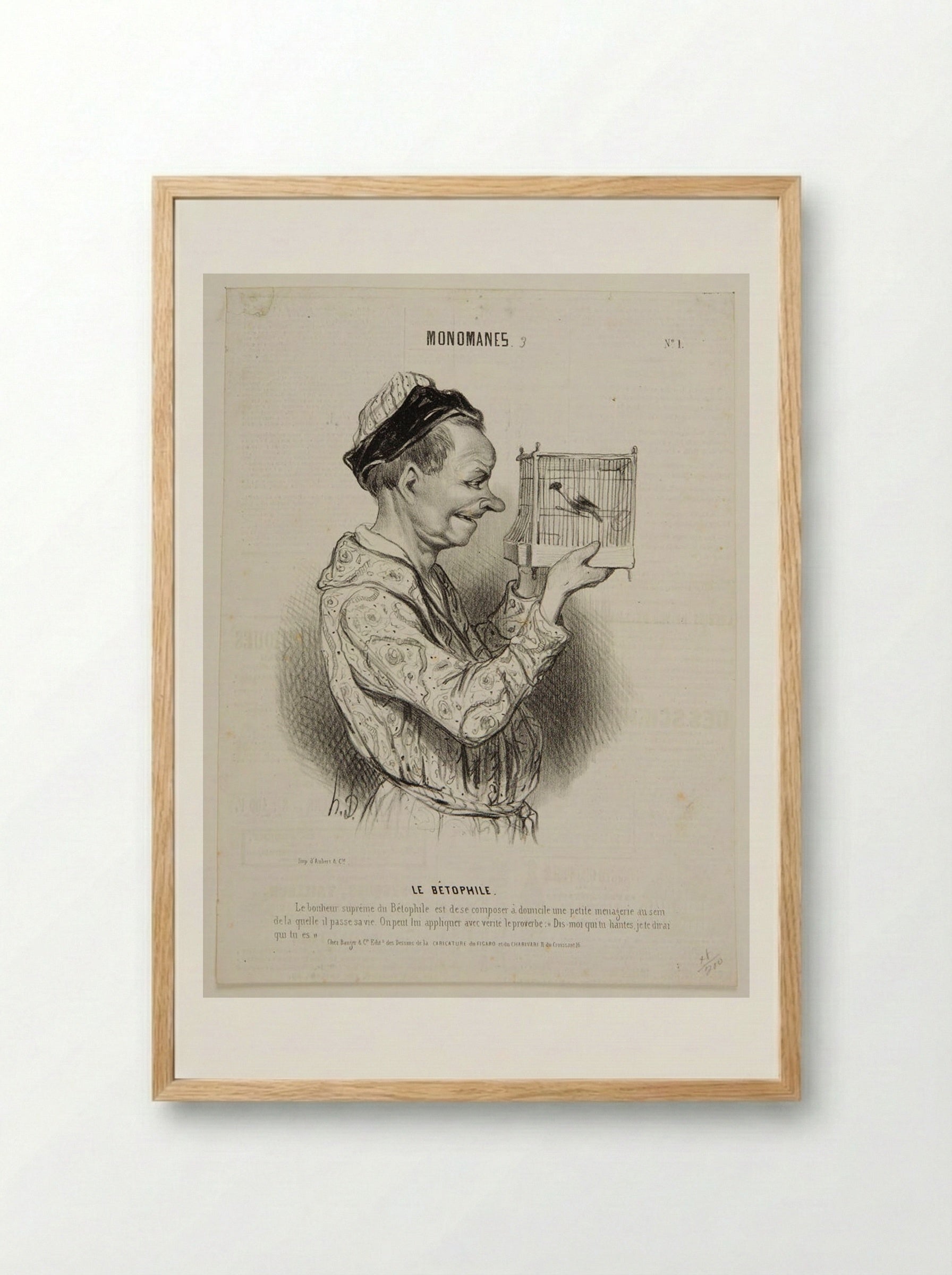 Le Bétophile - Honoré-Victorin Daumier - Framed Print Wood