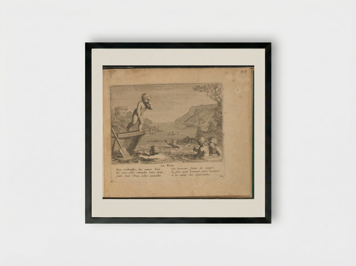 Le Bain - Claudine Stella - Framed Print Black
