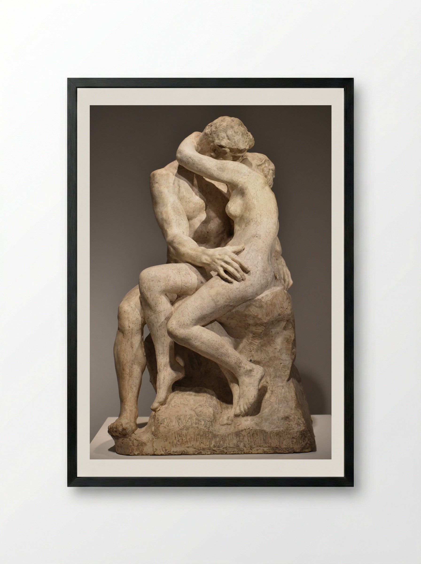 Le Baiser - Auguste Rodin - Framed Print Black