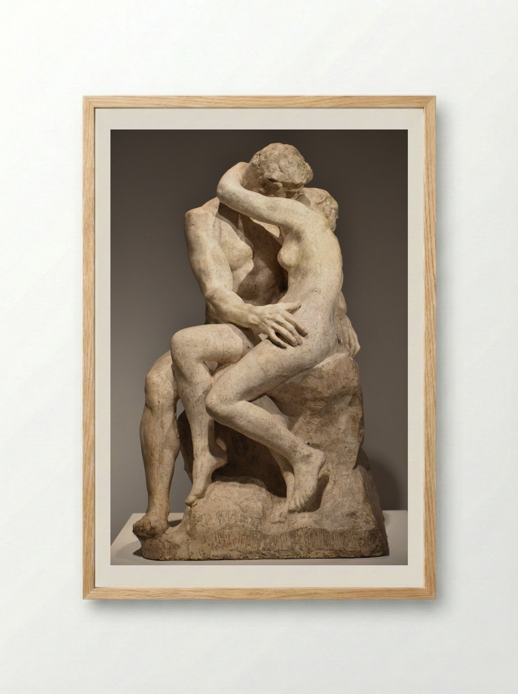 Le Baiser - Auguste Rodin - Framed Print Wood