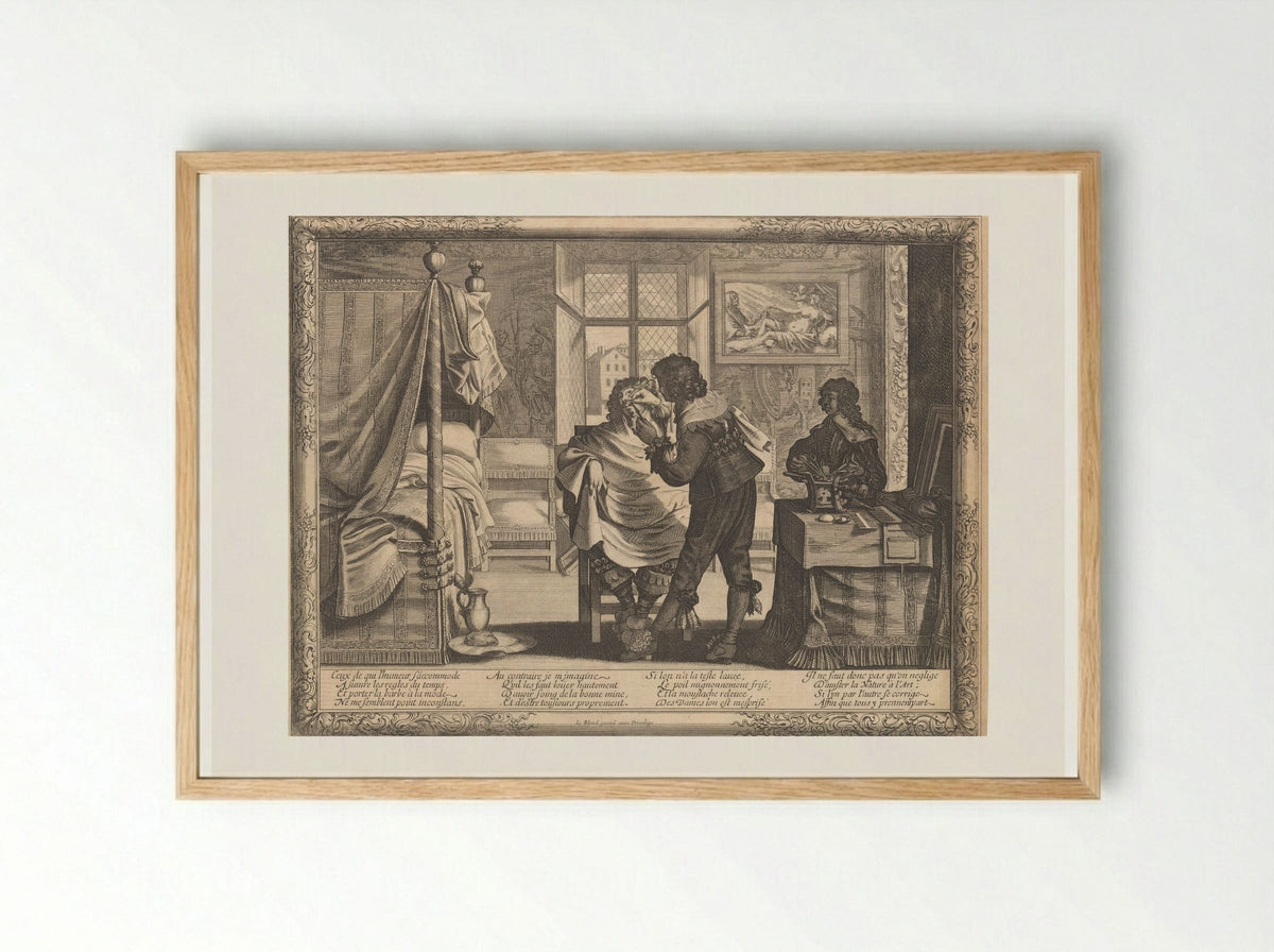 Le Barbier - Abraham Bosse - Framed Print Wood