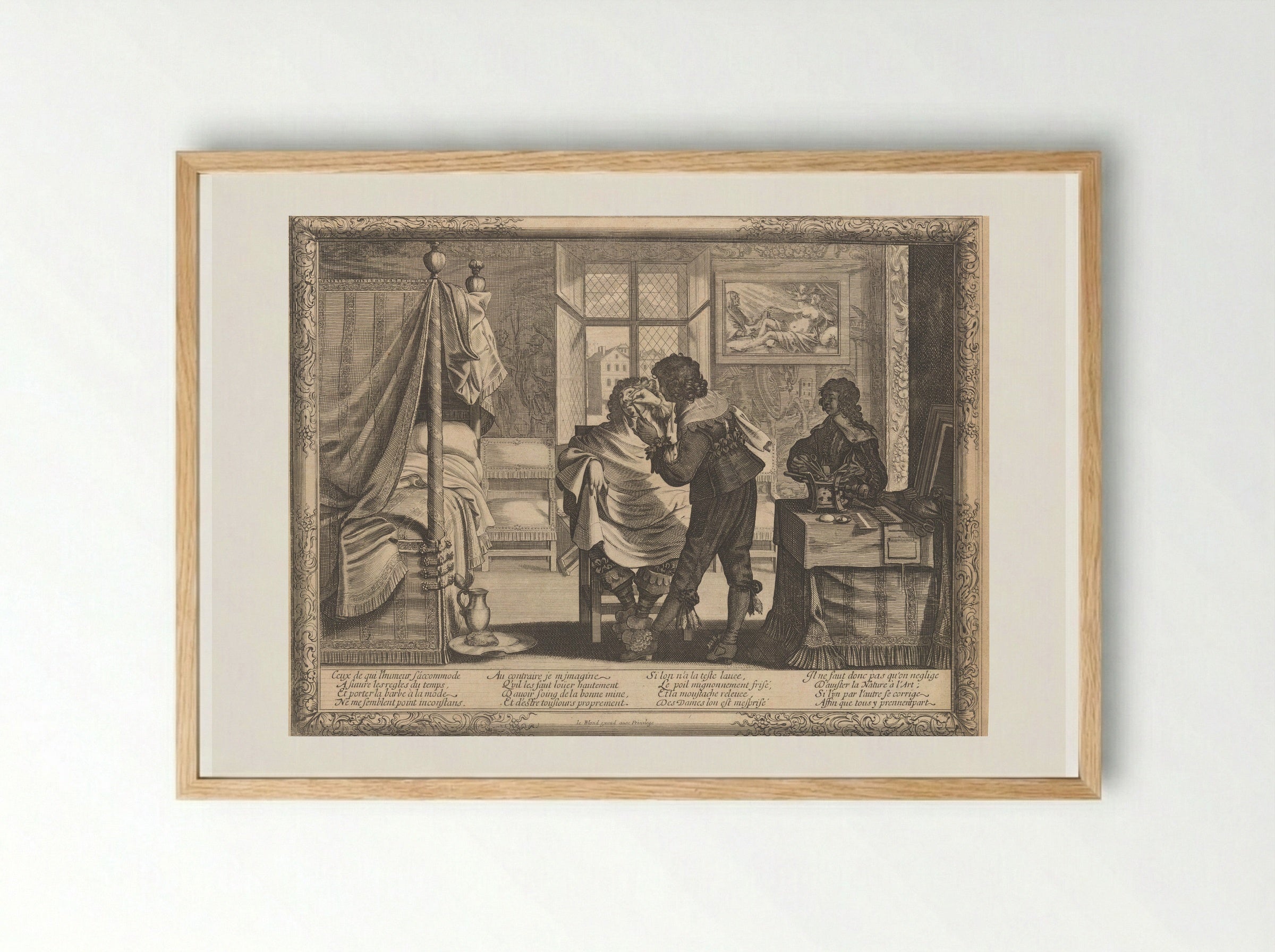 Le Barbier - Abraham Bosse - Framed Print Wood