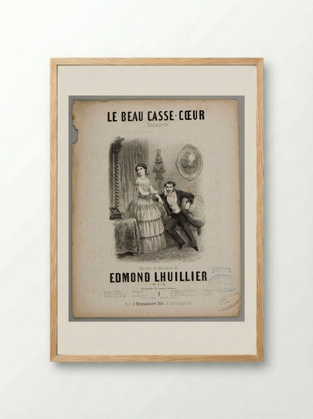 Le Beau Casse-Cœur - Victor Jacques Bertauts - Framed Print Wood