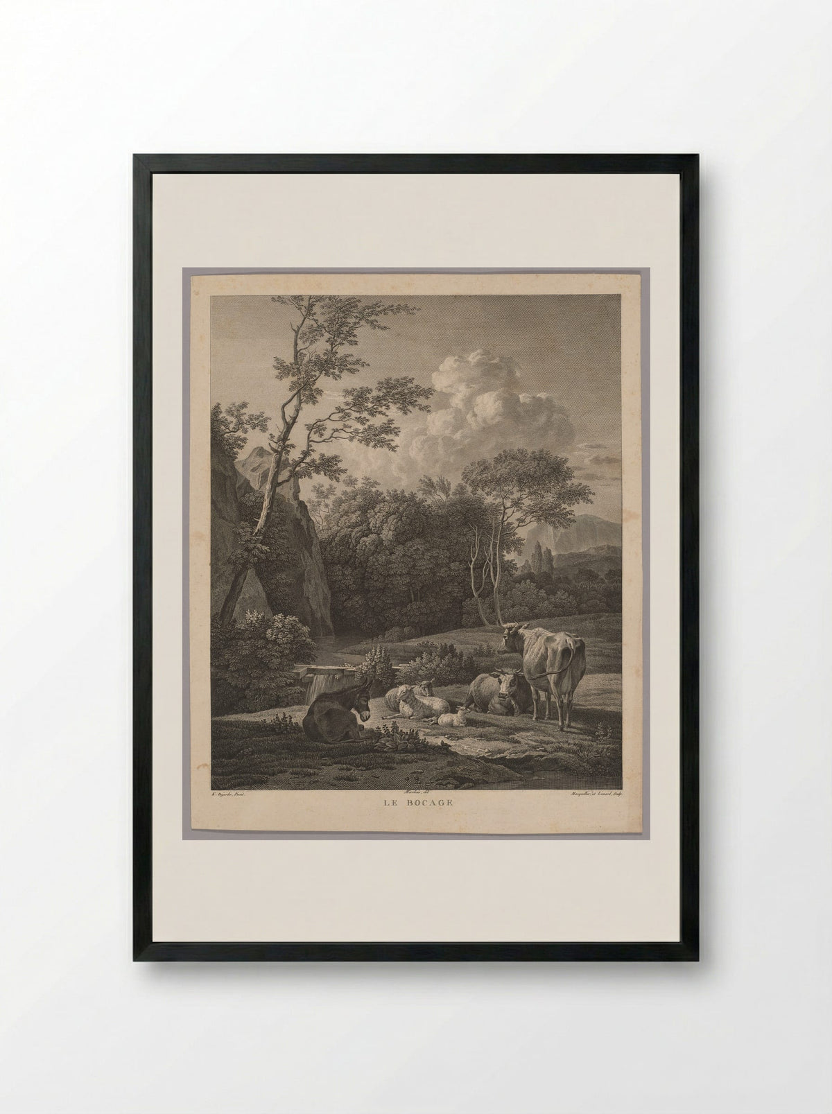 Le Bocage - Jean Baptiste Liénard - Framed Print Black
