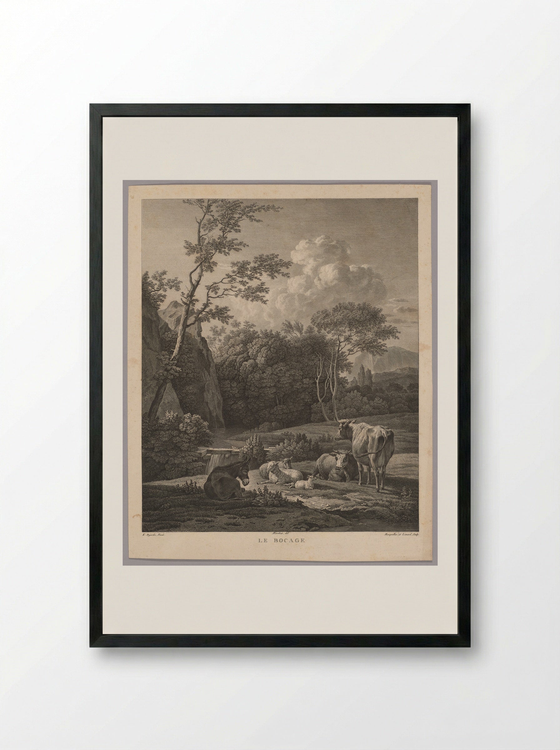 Le Bocage - Jean Baptiste Liénard - Framed Print Black