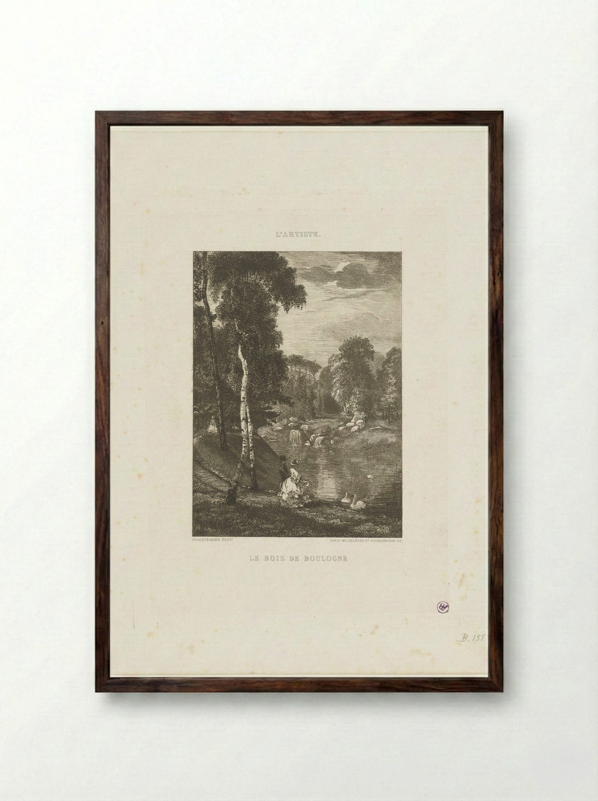 Le Bois de Boulogne - Félix Bracquemond - Framed Print Dark Wood