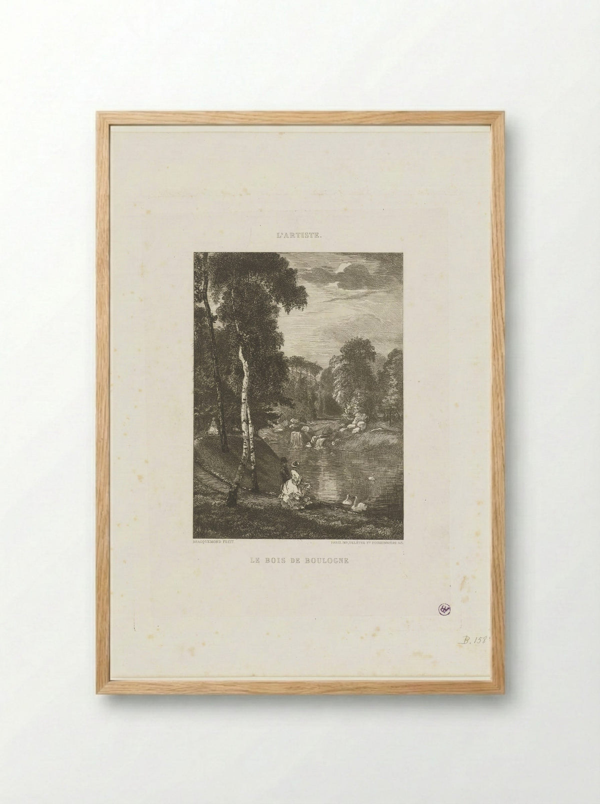 Le Bois de Boulogne - Félix Bracquemond - Framed Print Wood