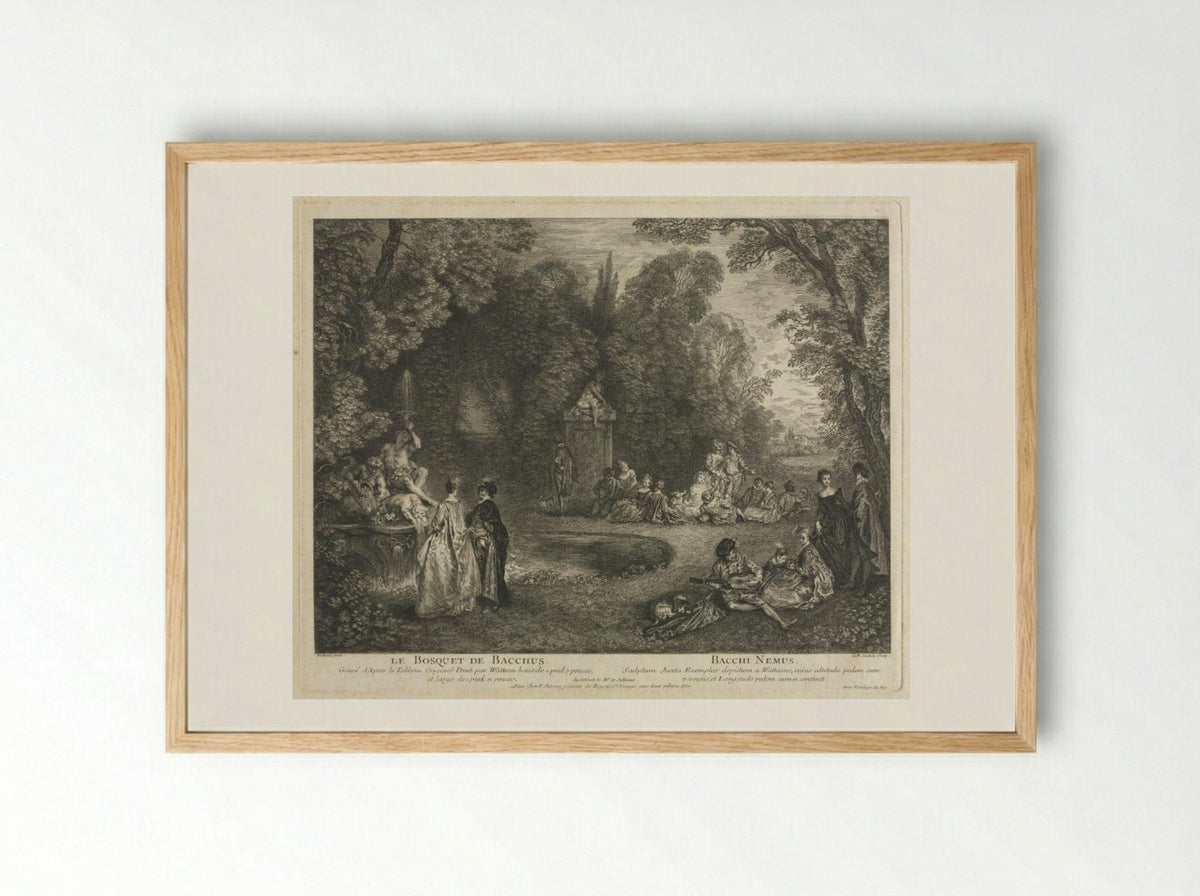 Le Bosquet de Bacchus - Charles-Nicolas Cochin - Framed Print Wood