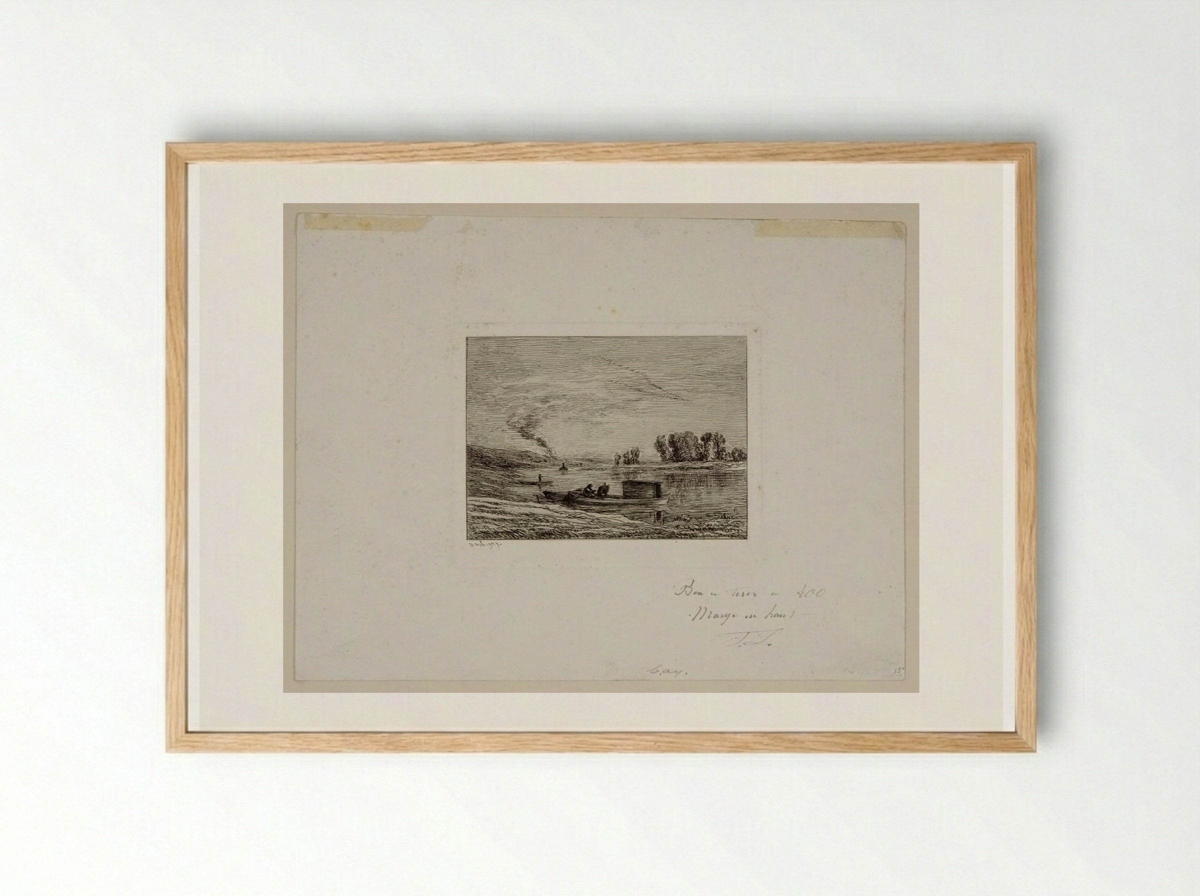 Le Botin à Conflans - Charles-François Daubigny - Framed Print Wood