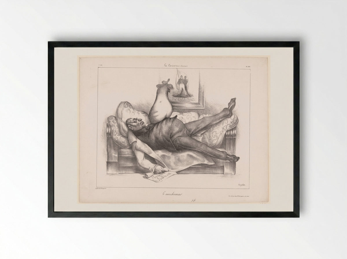 Le Cauchemar - Honoré Daumier - Framed Print Black