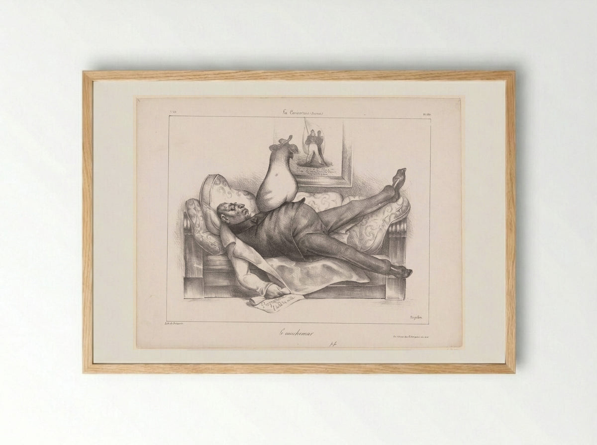 Le Cauchemar - Honoré Daumier - Framed Print Wood