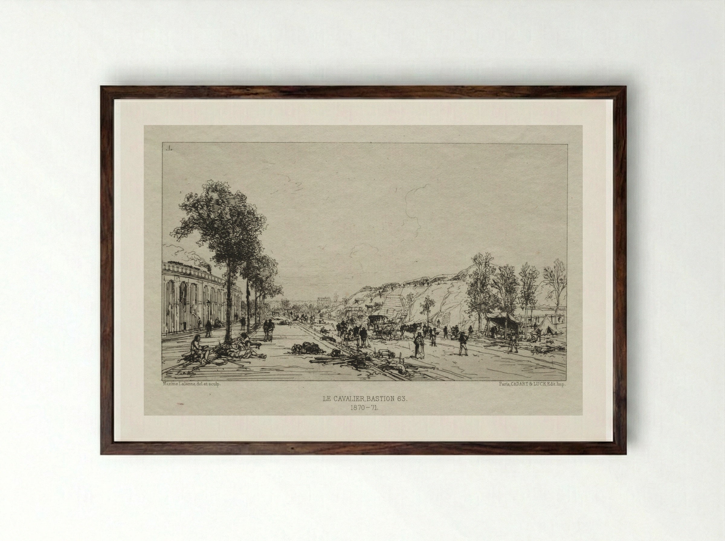 Le Cavalier, Bastion 63 - Maxime Lalanne - Framed Print Dark Wood