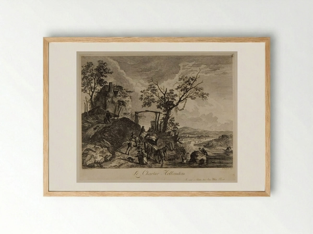 Le Chartier Hollandois - Marie Jeanne Ozanne - Framed Print Wood