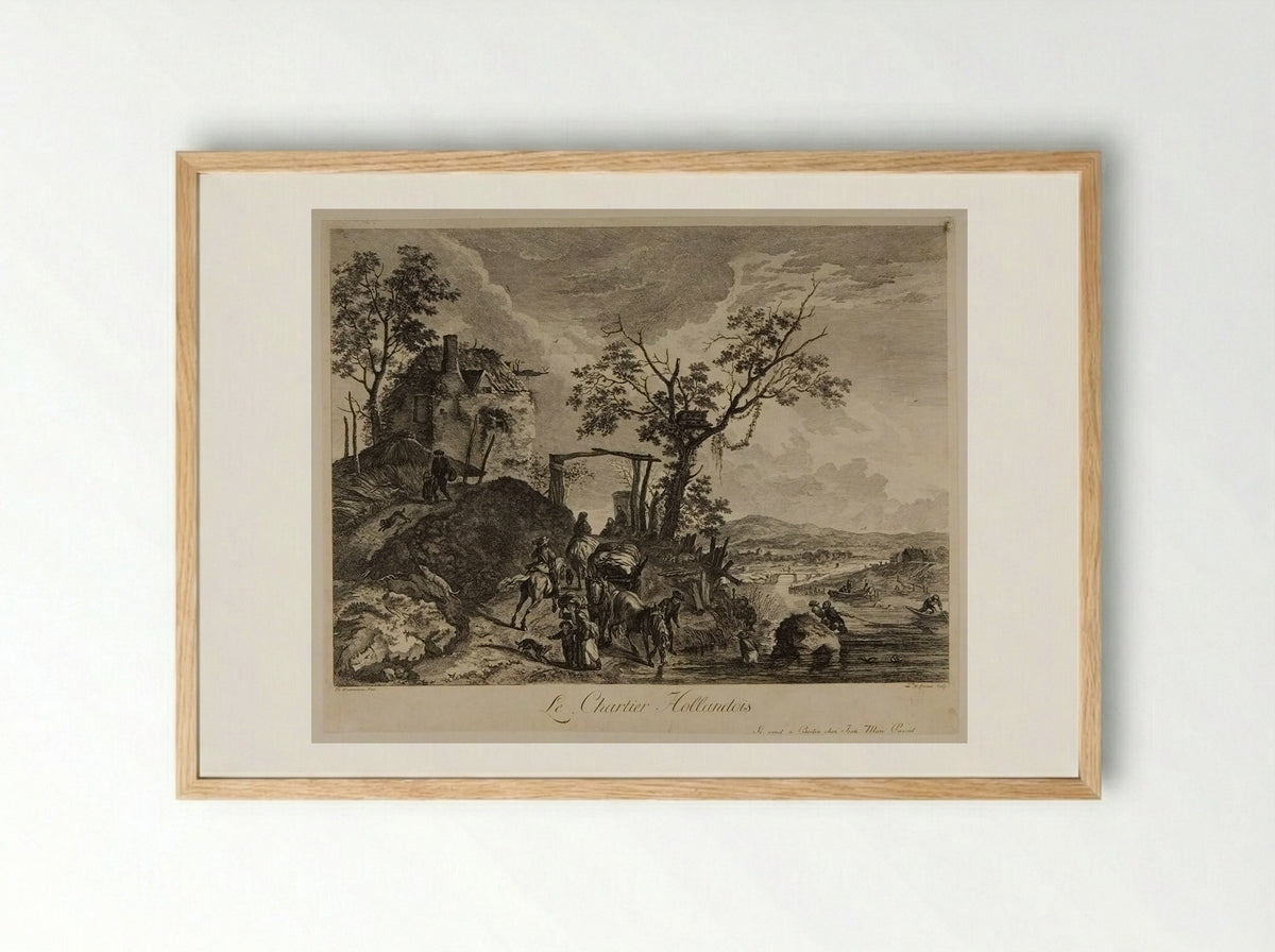 Le Chartier Hollandois - Marie Jeanne Ozanne - Framed Print Wood
