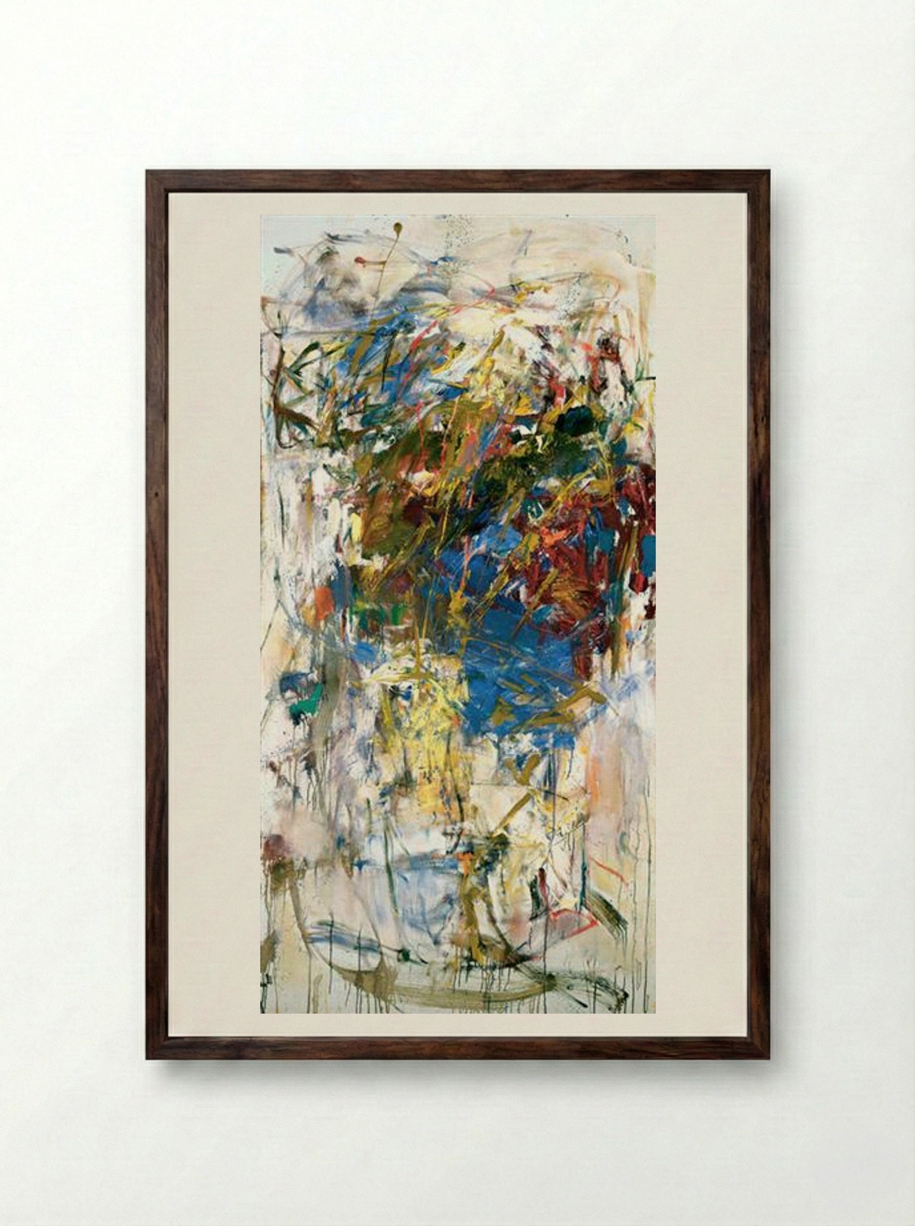Le Chemin des Ecoliers - Joan Mitchell - Framed Print Dark Wood