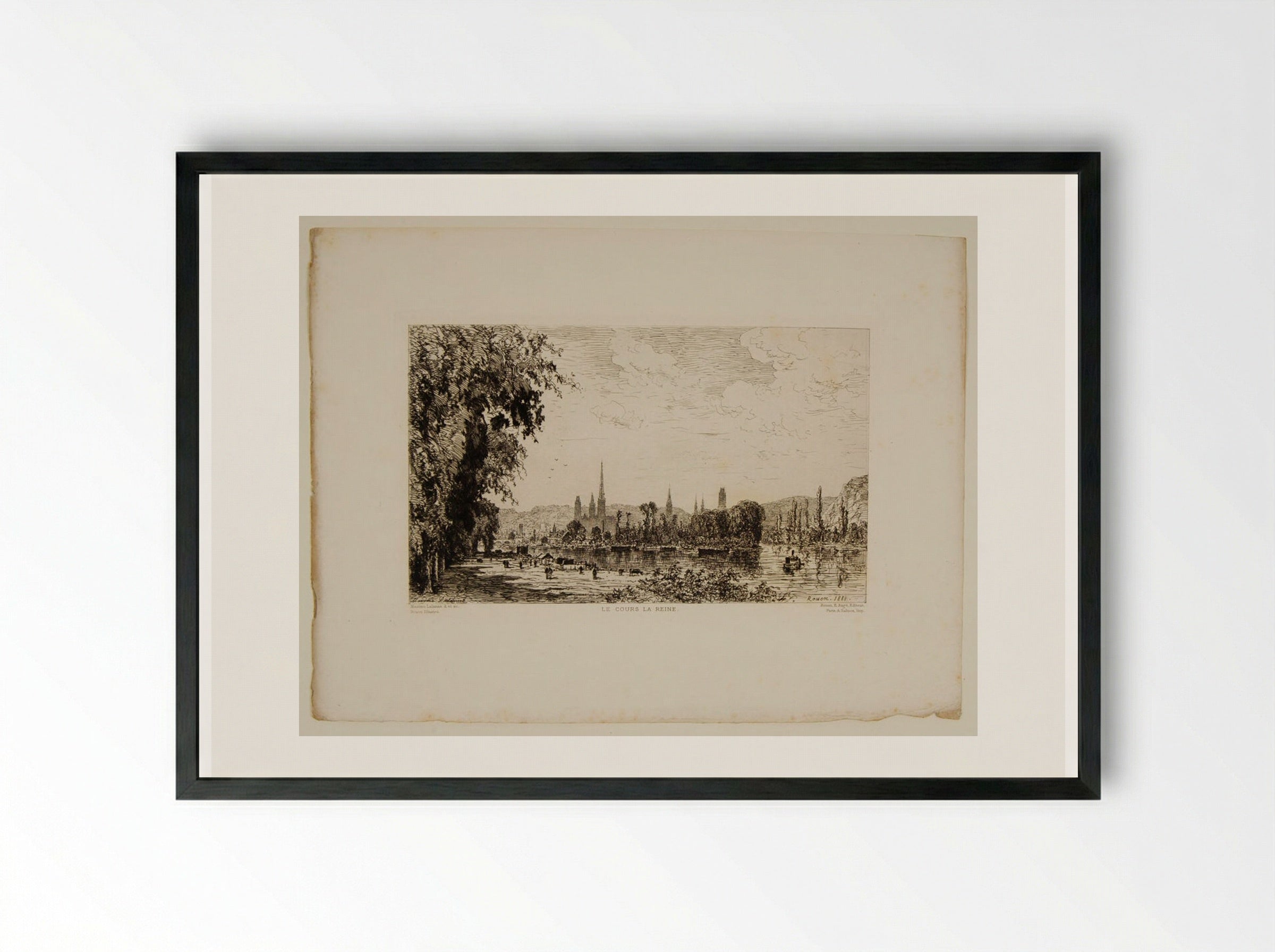 Le Cours la Reine, Rouen - Maxime Lalanne - Framed Print Black