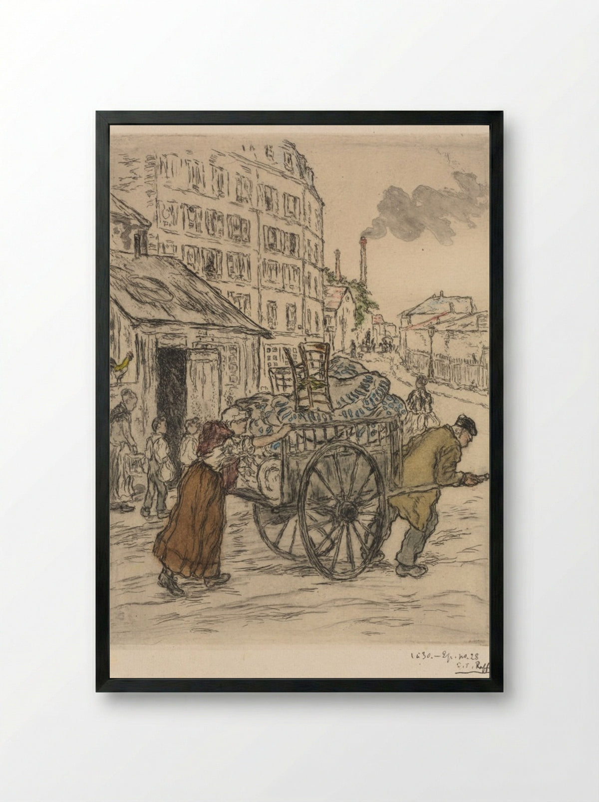 Le Déménagement - Jean-François Raffaëlli - Framed Print Black