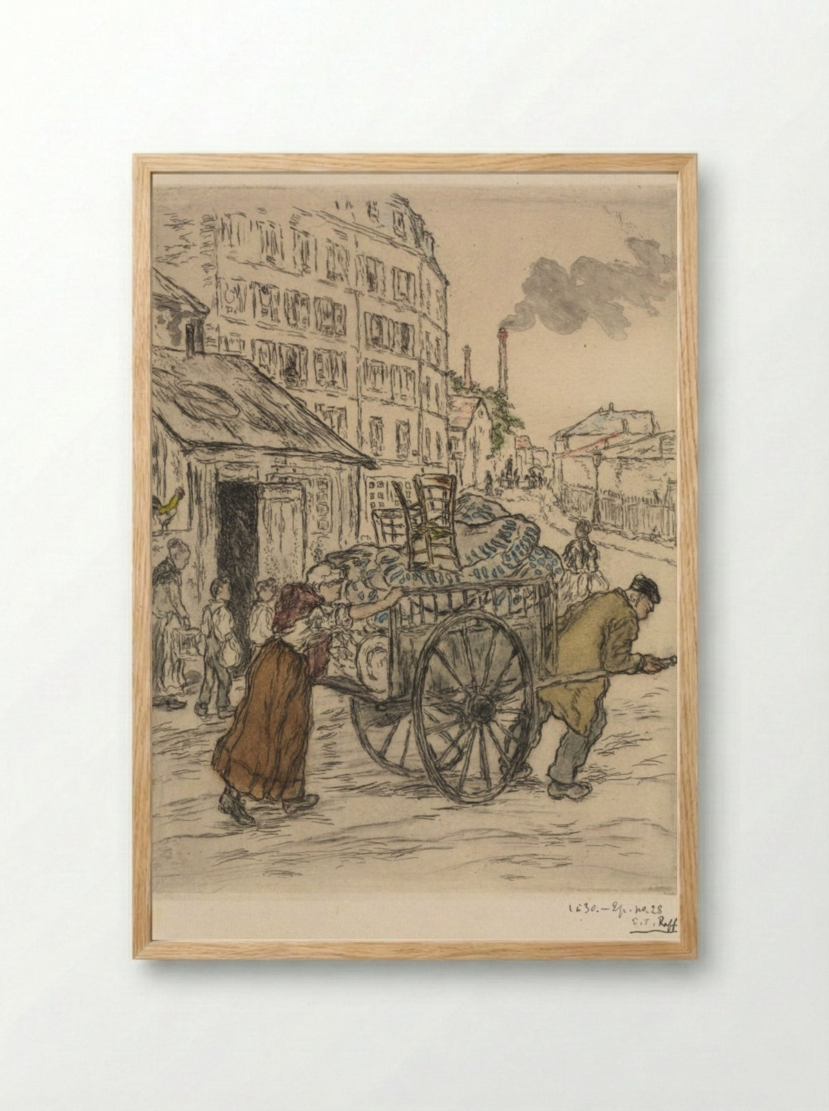 Le Déménagement - Jean-François Raffaëlli - Framed Print Wood