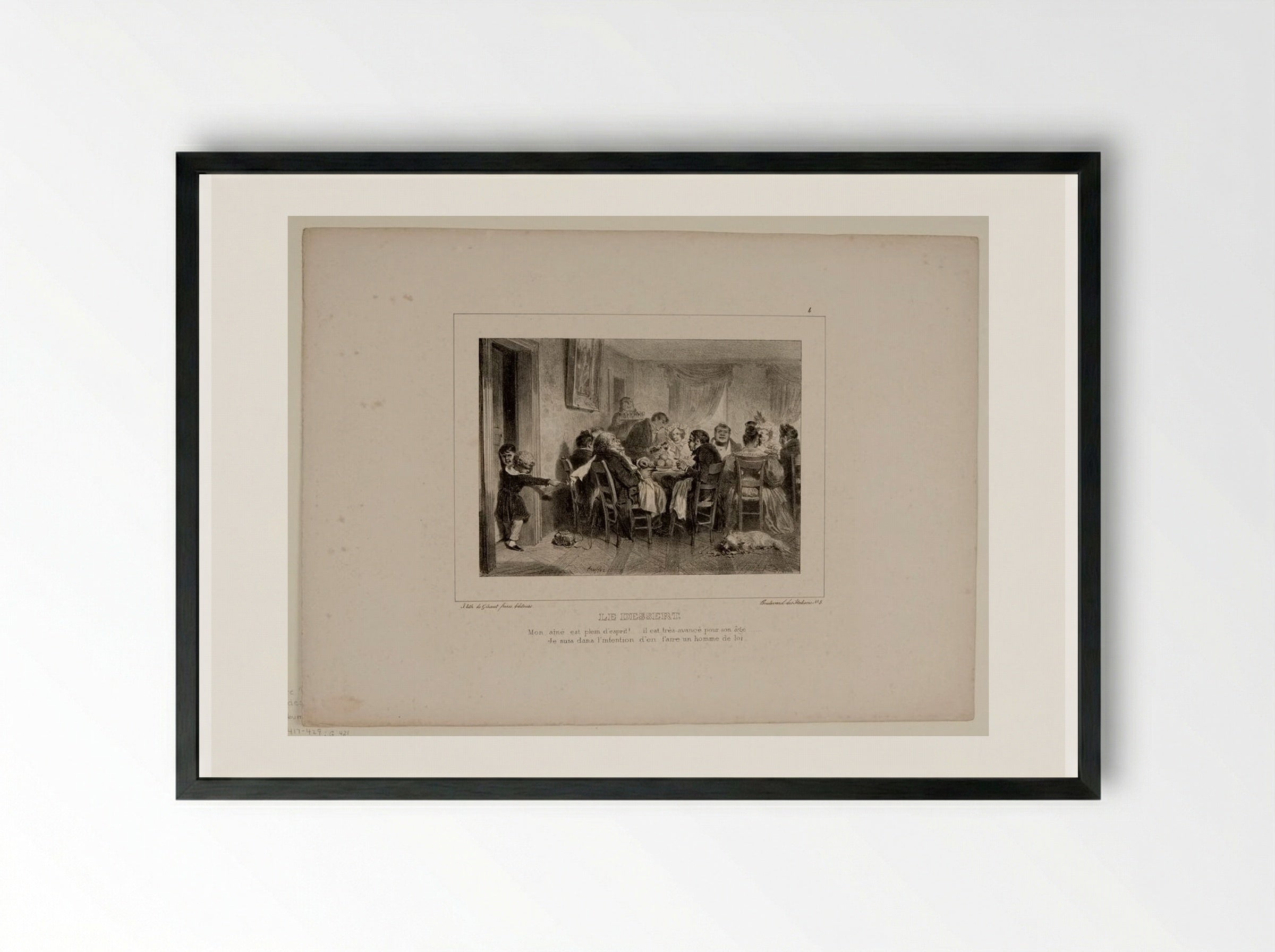 Le Dessert - Denis-Auguste-Marie Raffet - Framed Print Black