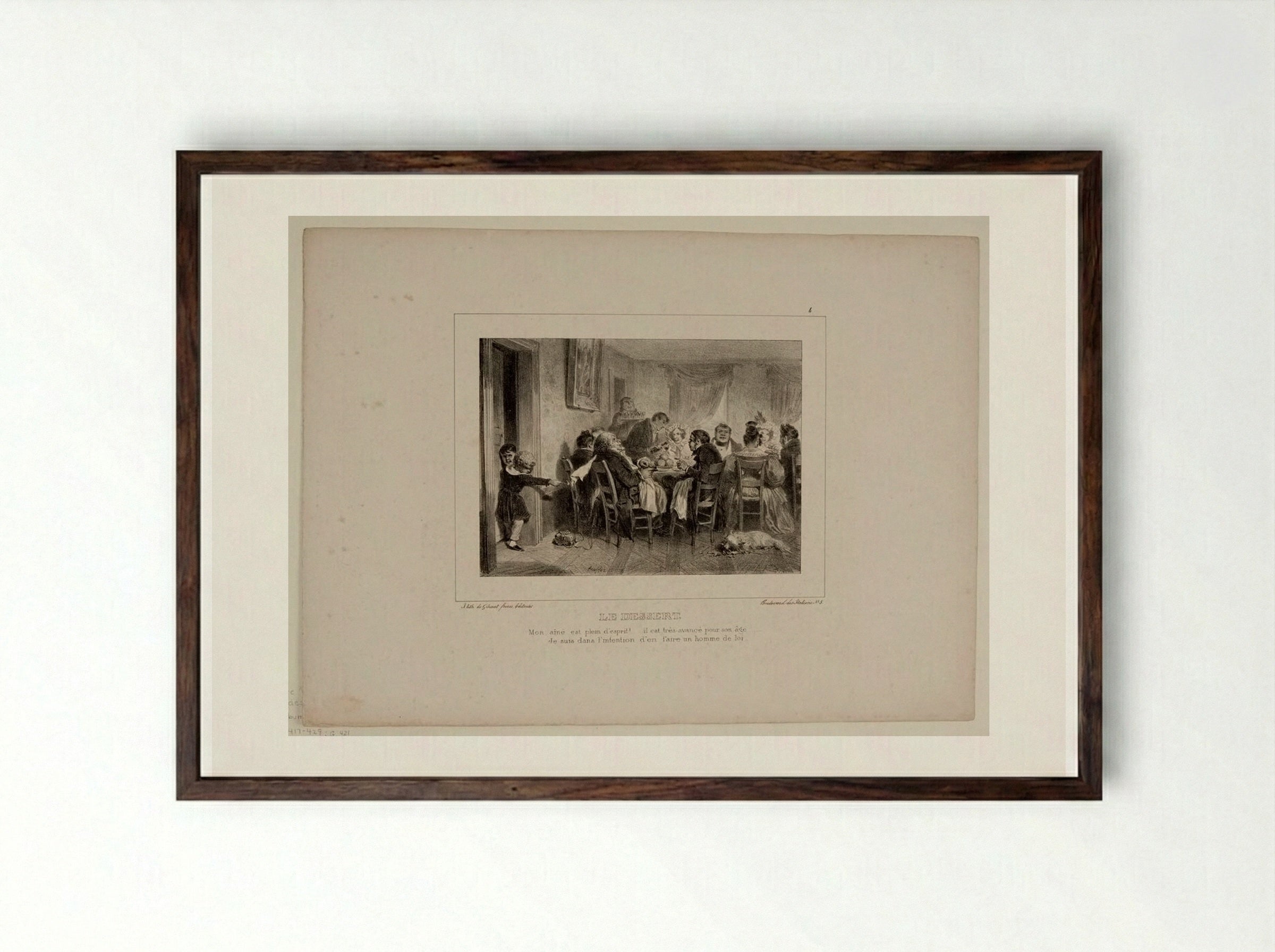 Le Dessert - Denis-Auguste-Marie Raffet - Framed Print Dark Wood