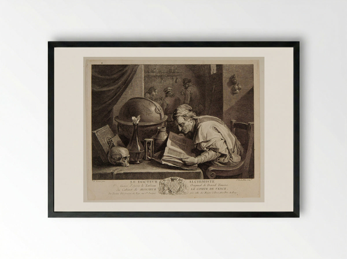 Le Docteur Alchimiste - Jacques Nicolas Tardieu - Framed Print Black