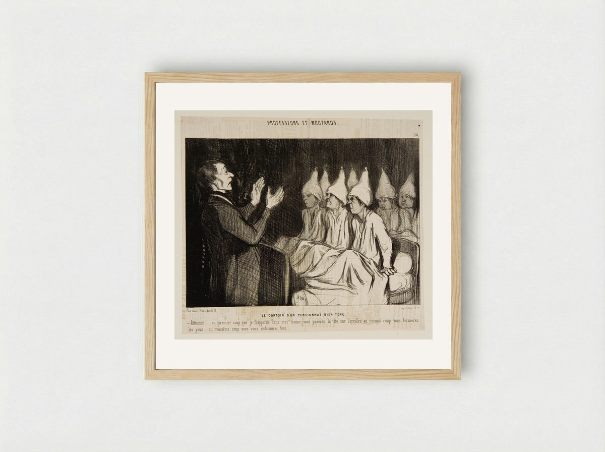 Le Dortoir d'un Pensionnat Bien Tenu - Honoré-Victorin Daumier - Framed Print Wood