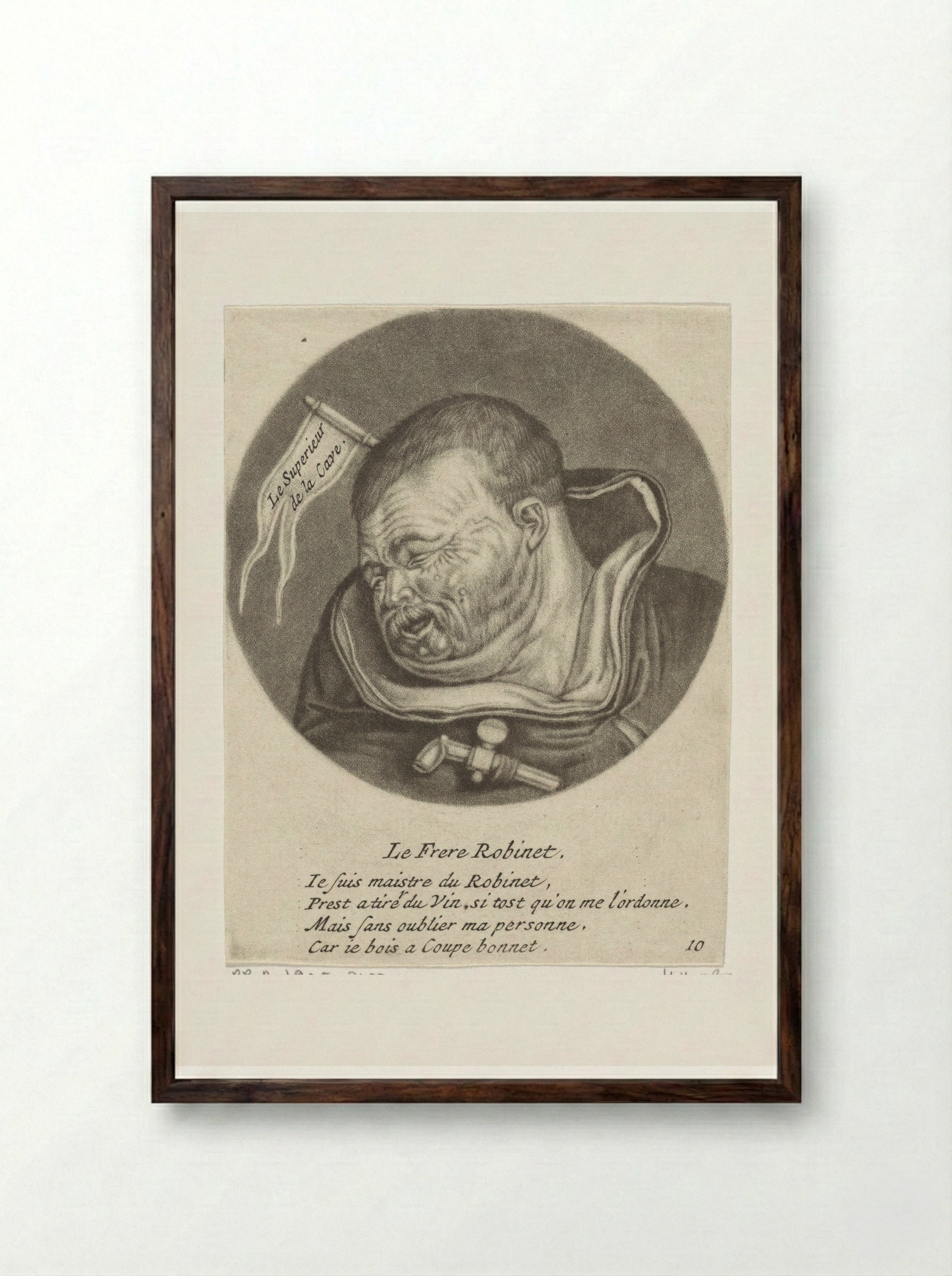 Le Frere Robinet - Jacob Gole - Framed Print Dark Wood