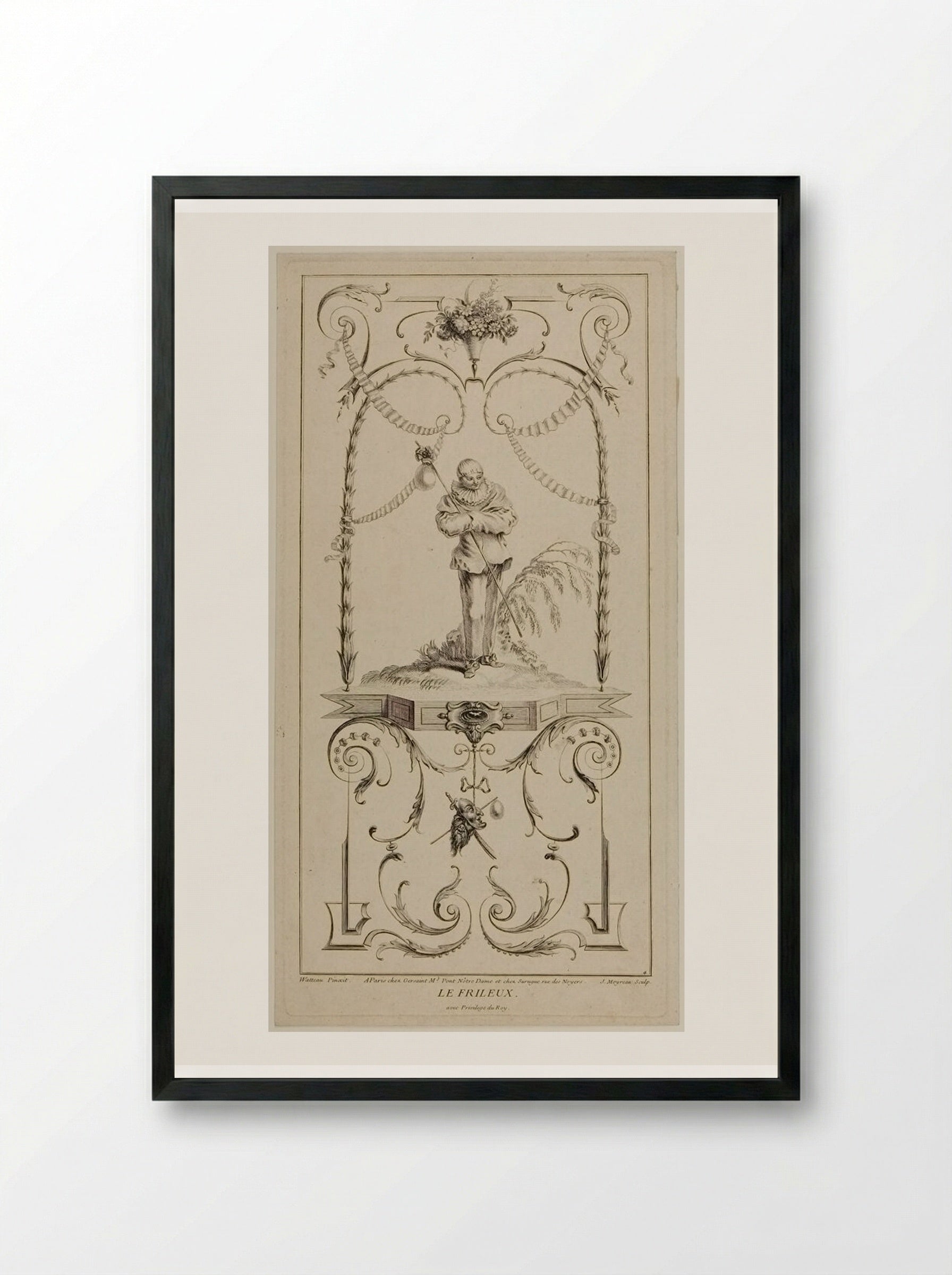 Le Frileux - Jean Moyreau - Framed Print Black