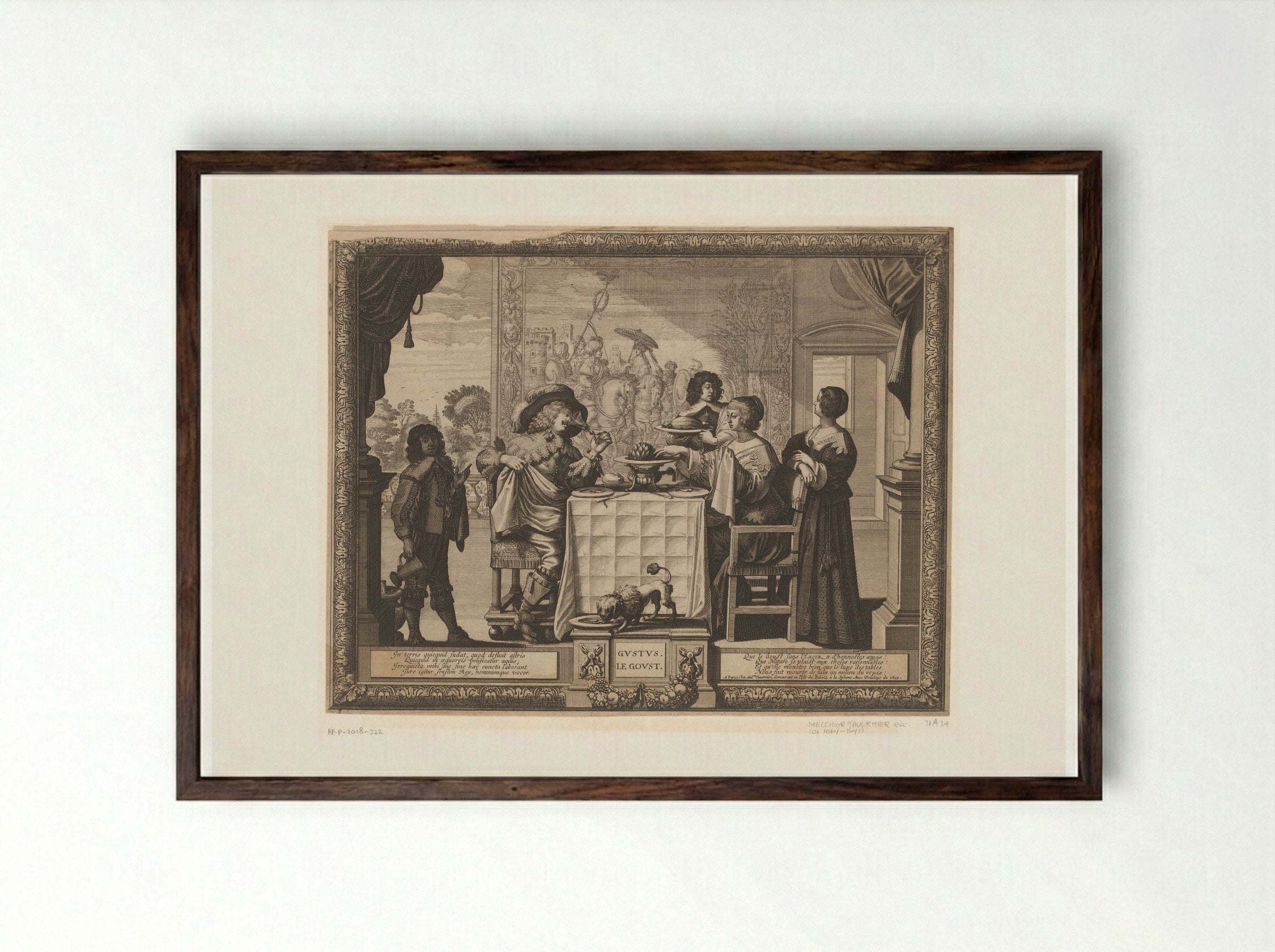 Le Goust (Taste) - Abraham Bosse - Framed Print Dark Wood