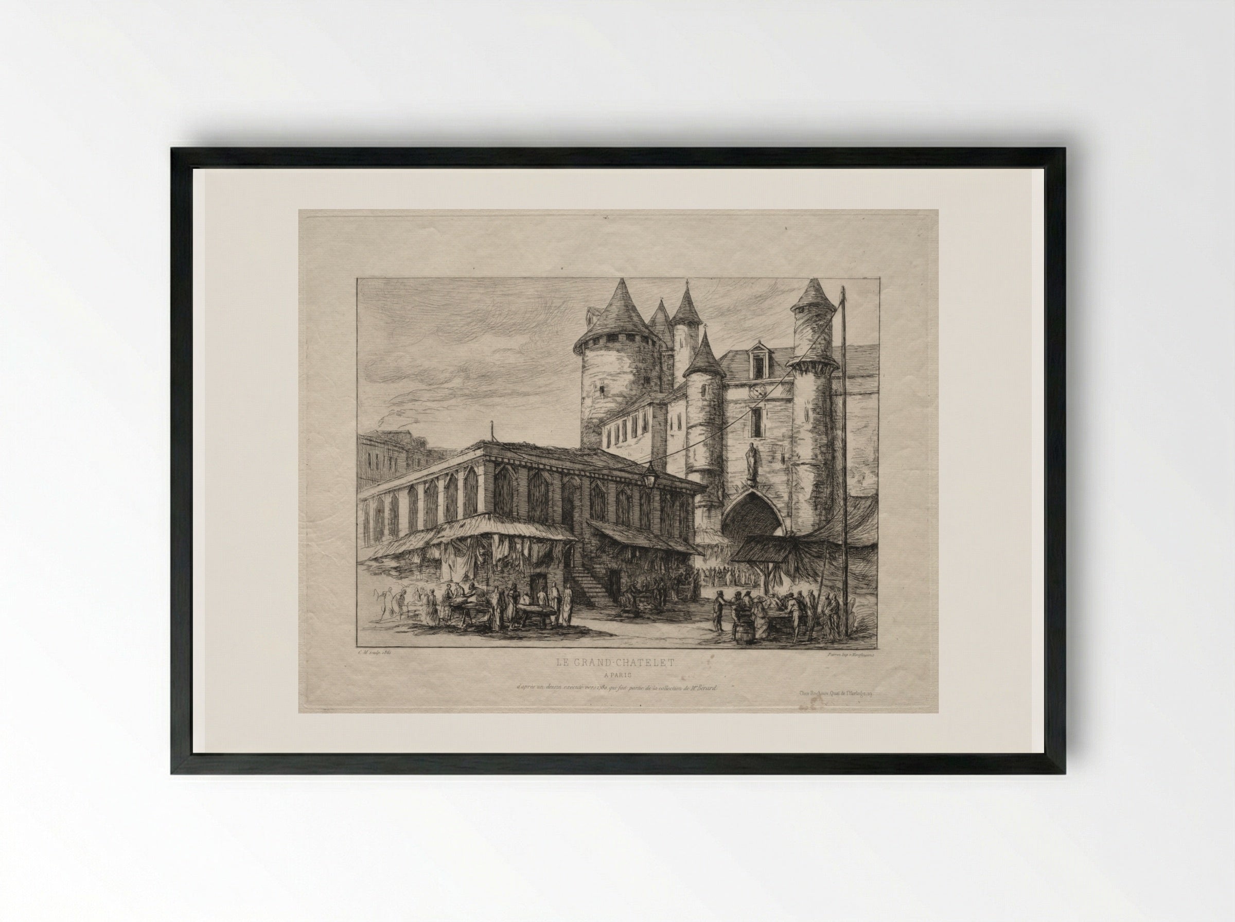 Le Grand Châtelet, à Paris - Charles Meryon - Framed Print Black