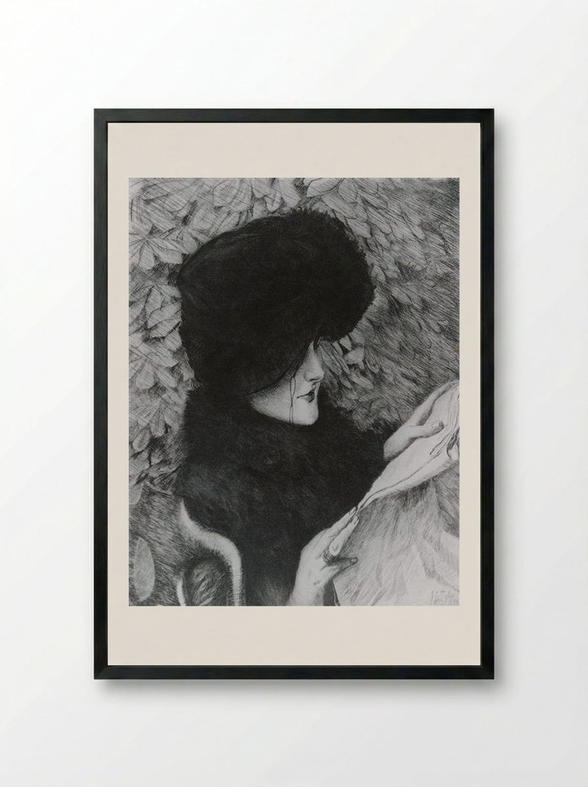 Le Journal - James Tissot - Framed Print Black