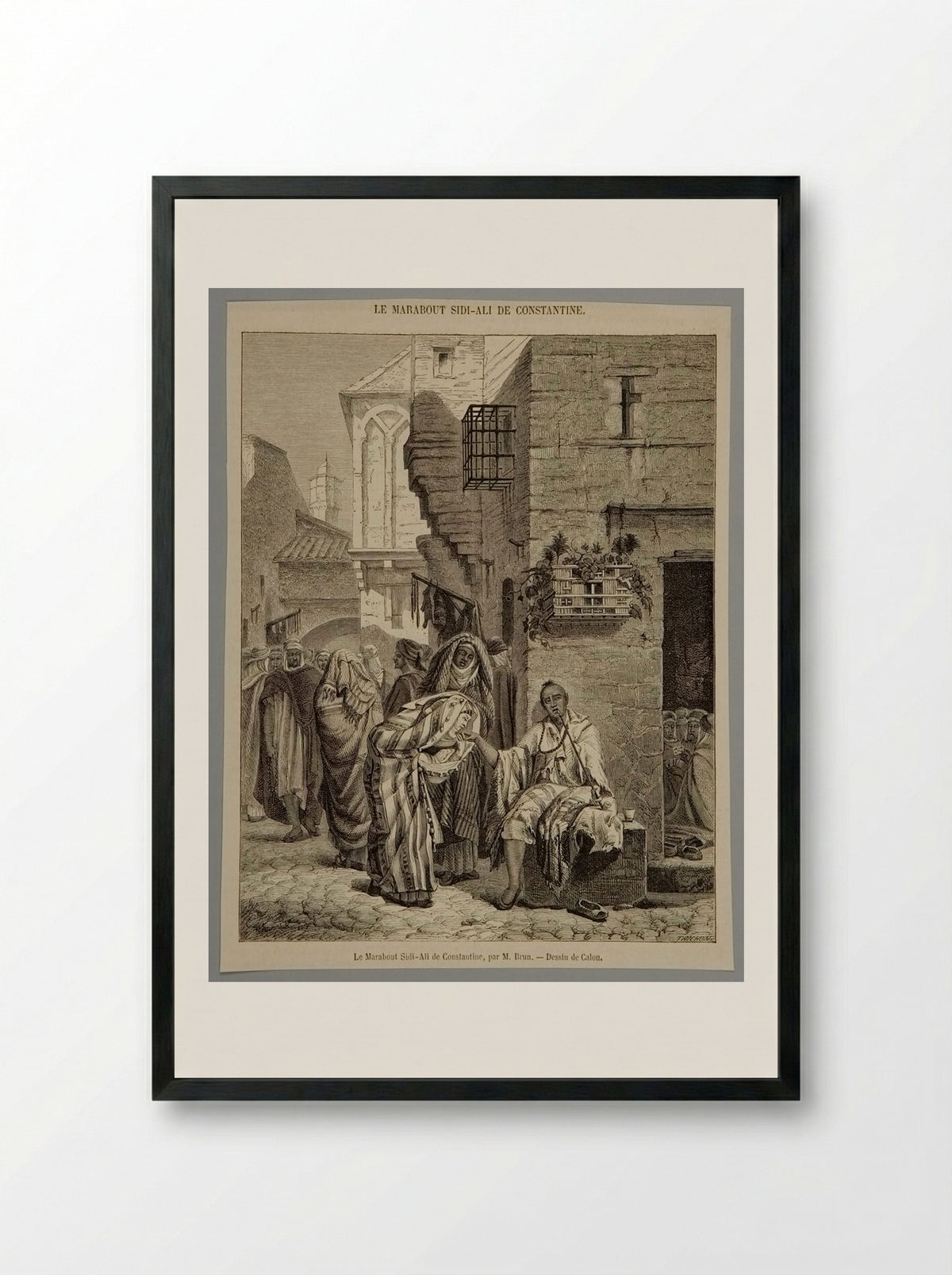 Le Marabout Sidi-Ali de Constantine - François Auguste Trichon - Framed Print Black