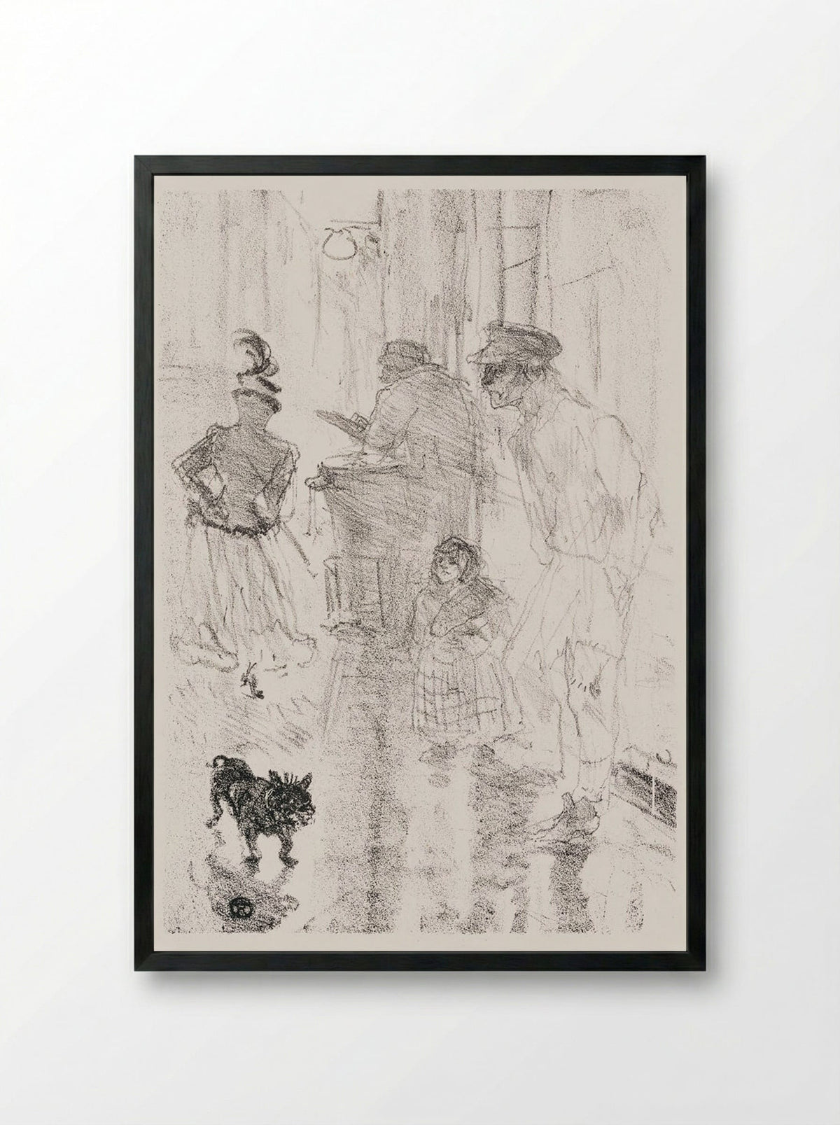 Le Marchand de Marron - Henri de Toulouse-Lautrec - Framed Print Black