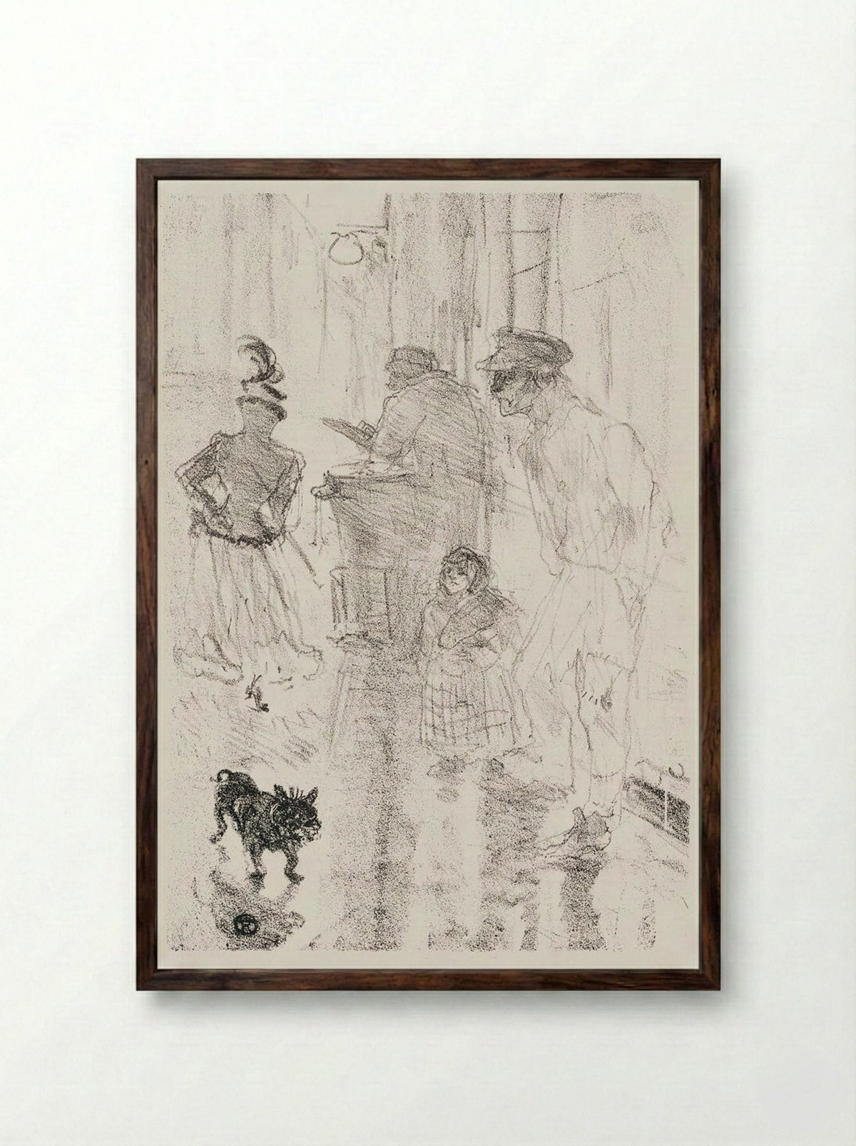 Le Marchand de Marron - Henri de Toulouse-Lautrec - Framed Print Dark Wood
