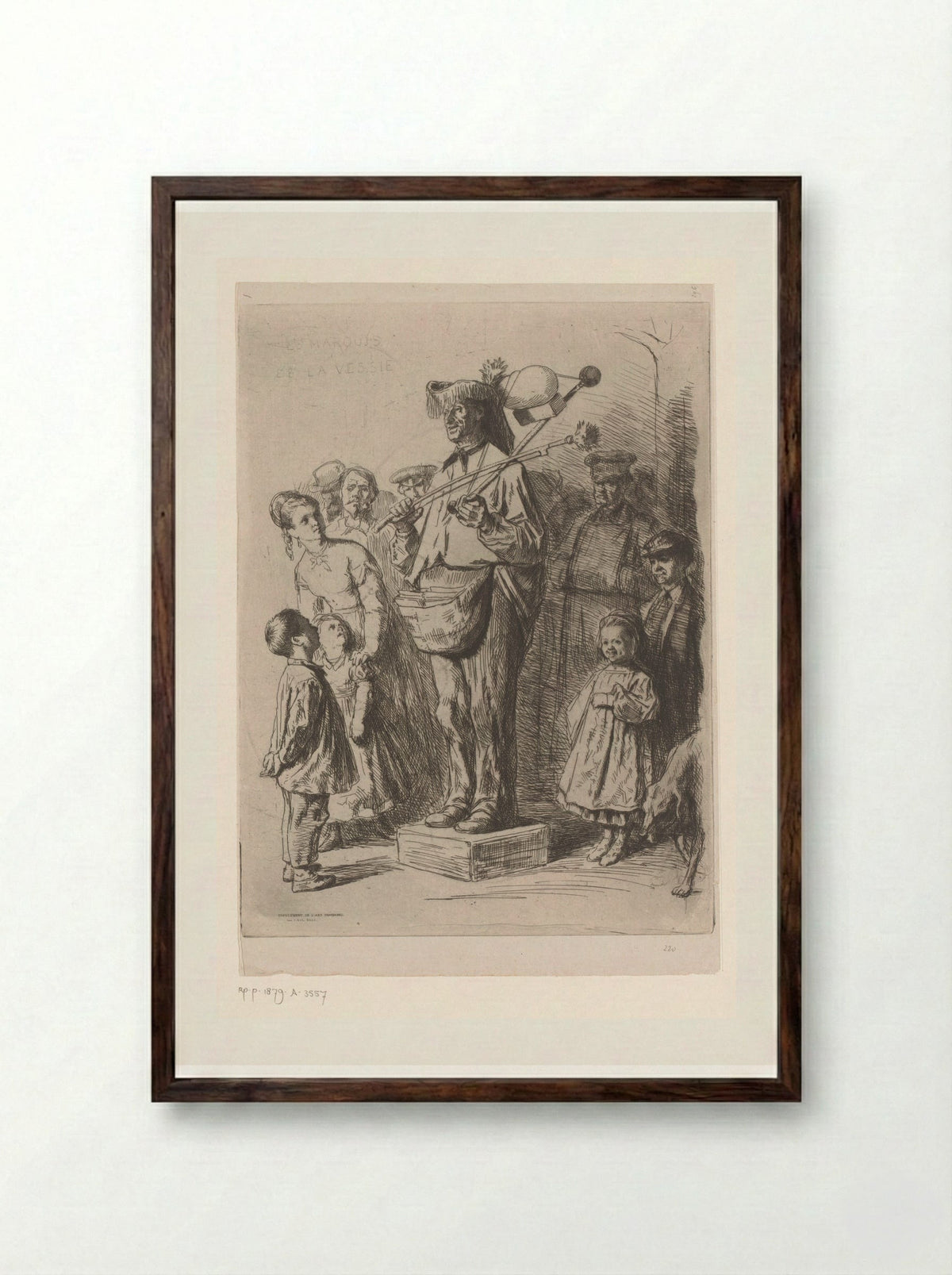 Le Marquis de la Vessie - Léopold Flameng - Framed Print Dark Wood