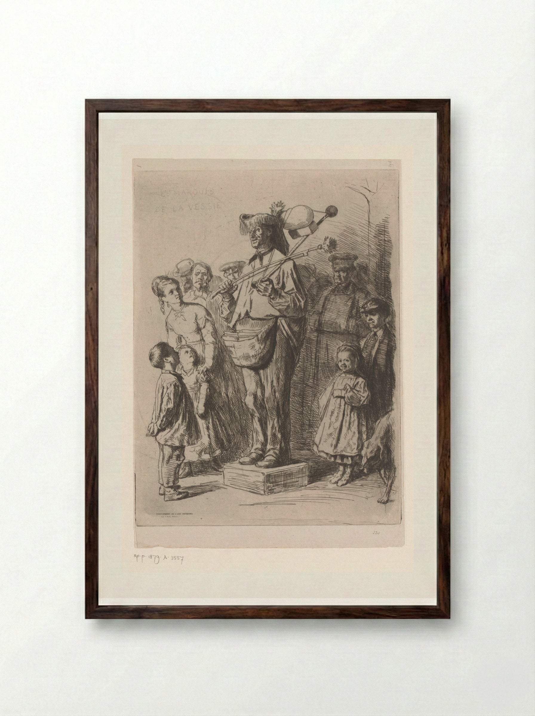 Le Marquis de la Vessie - Léopold Flameng - Framed Print Dark Wood
