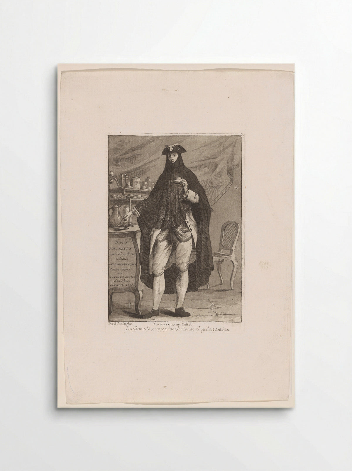 Le Masque au Caffé - Giovanni David - Poster