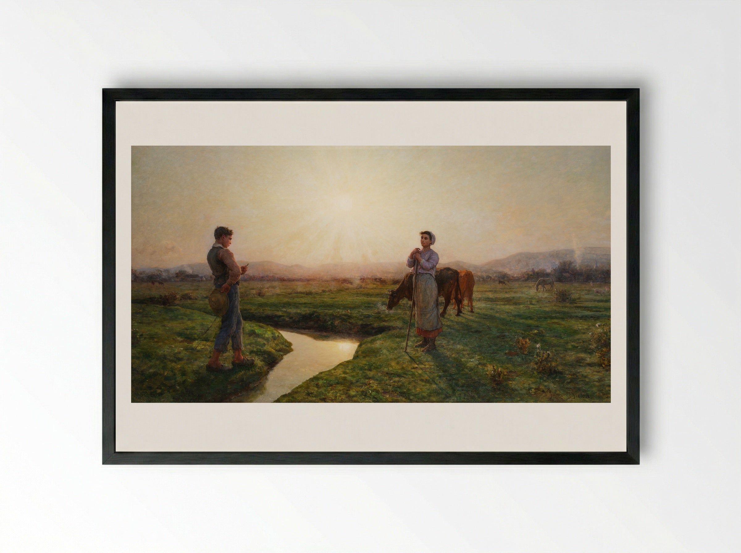 Le Matin - Jules Breton - Framed Print Black