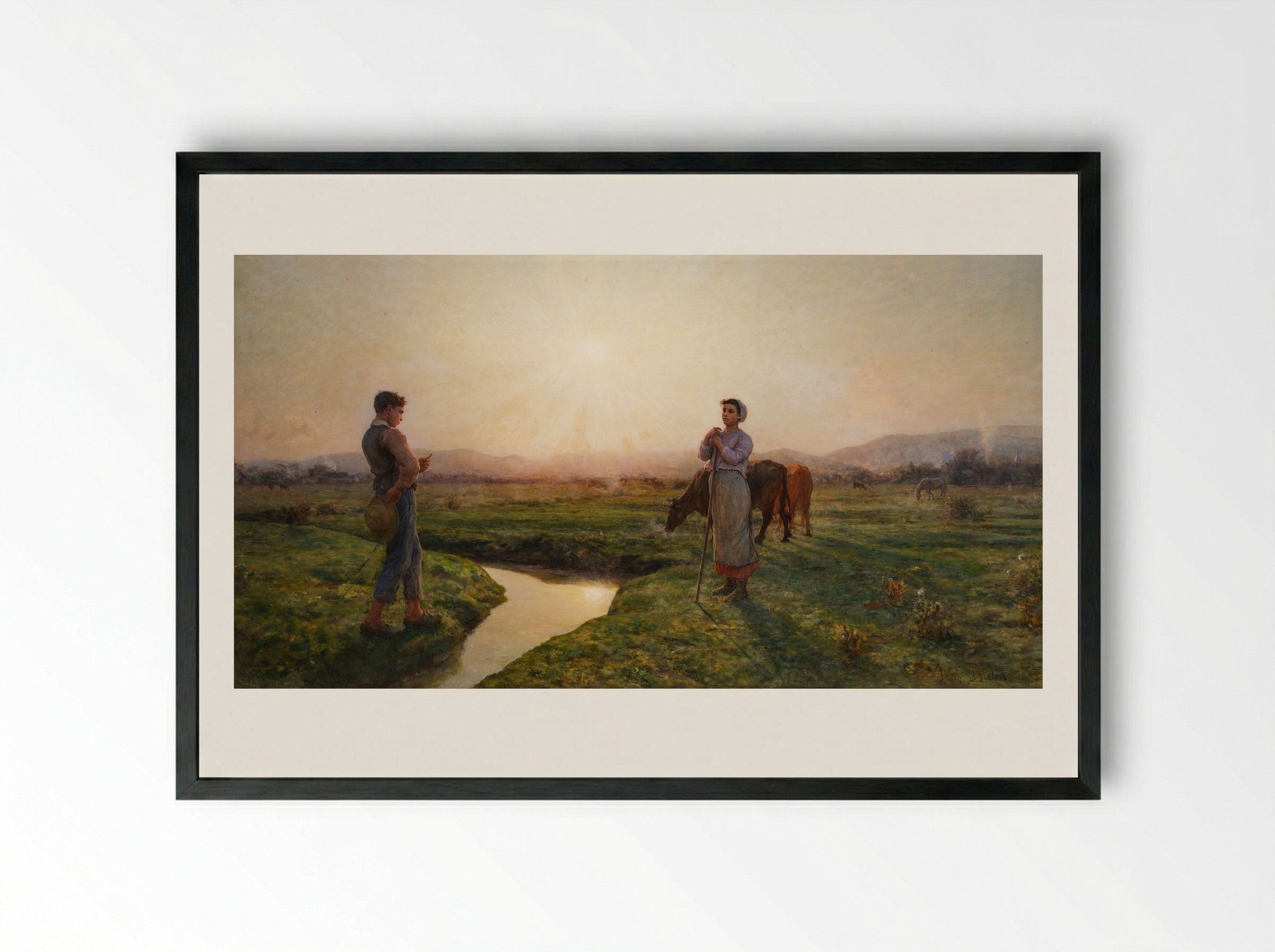 Le Matin - Jules Breton - Framed Print Black