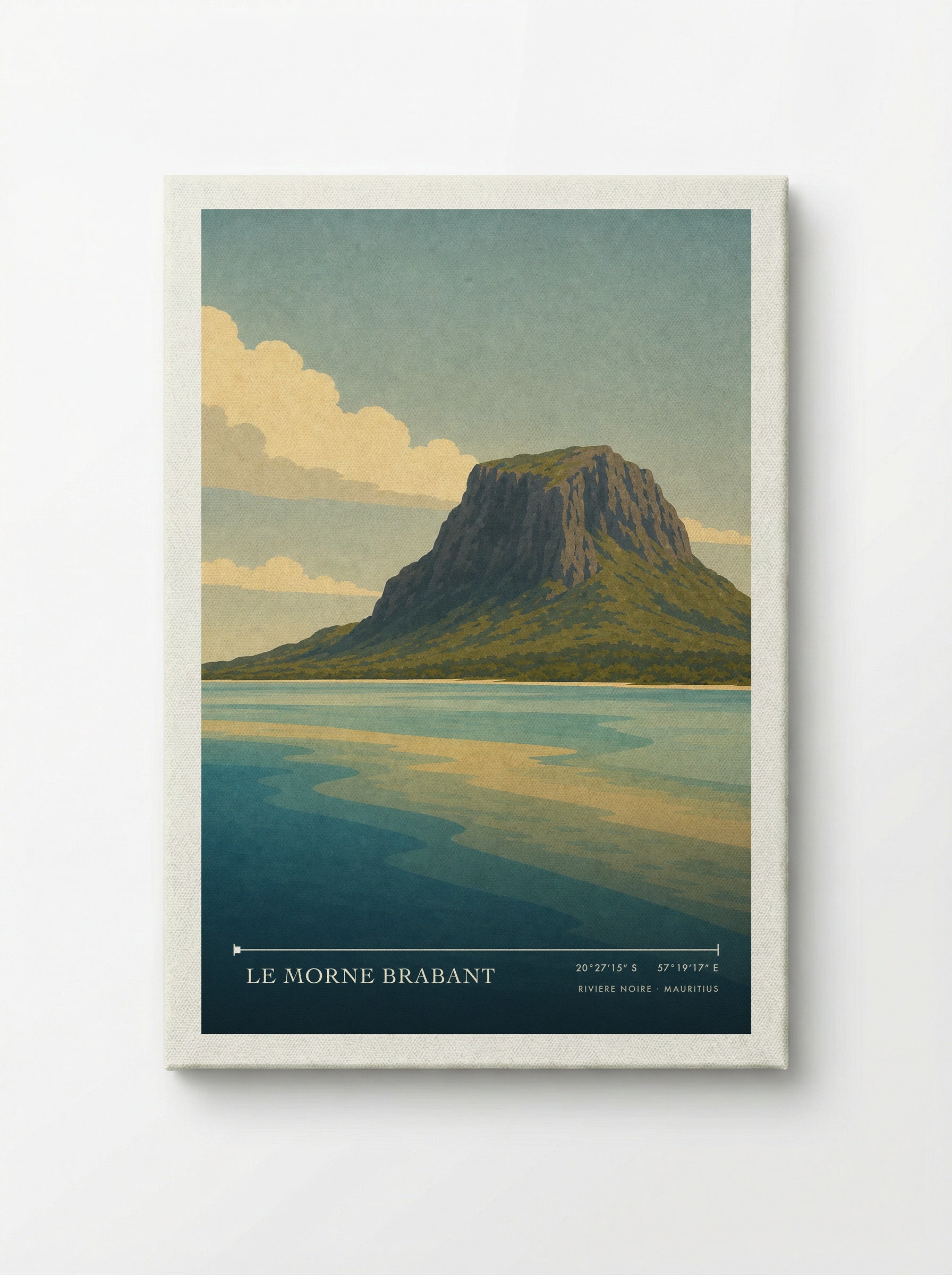 Le Morne Brabant Travel Poster Artwork - Canvas