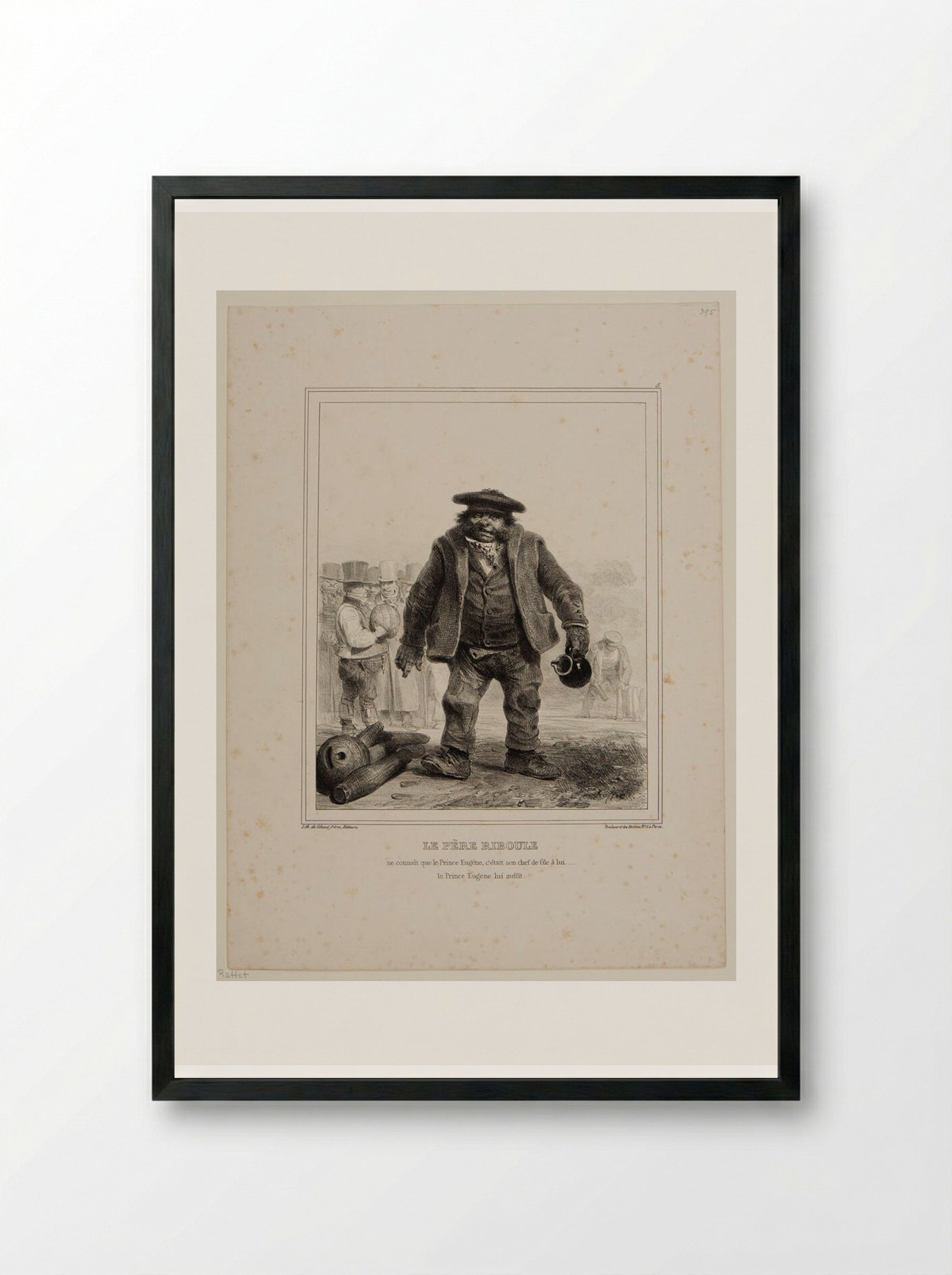 Le Père Riboule - Denis-Auguste-Marie Raffet - Framed Print Black