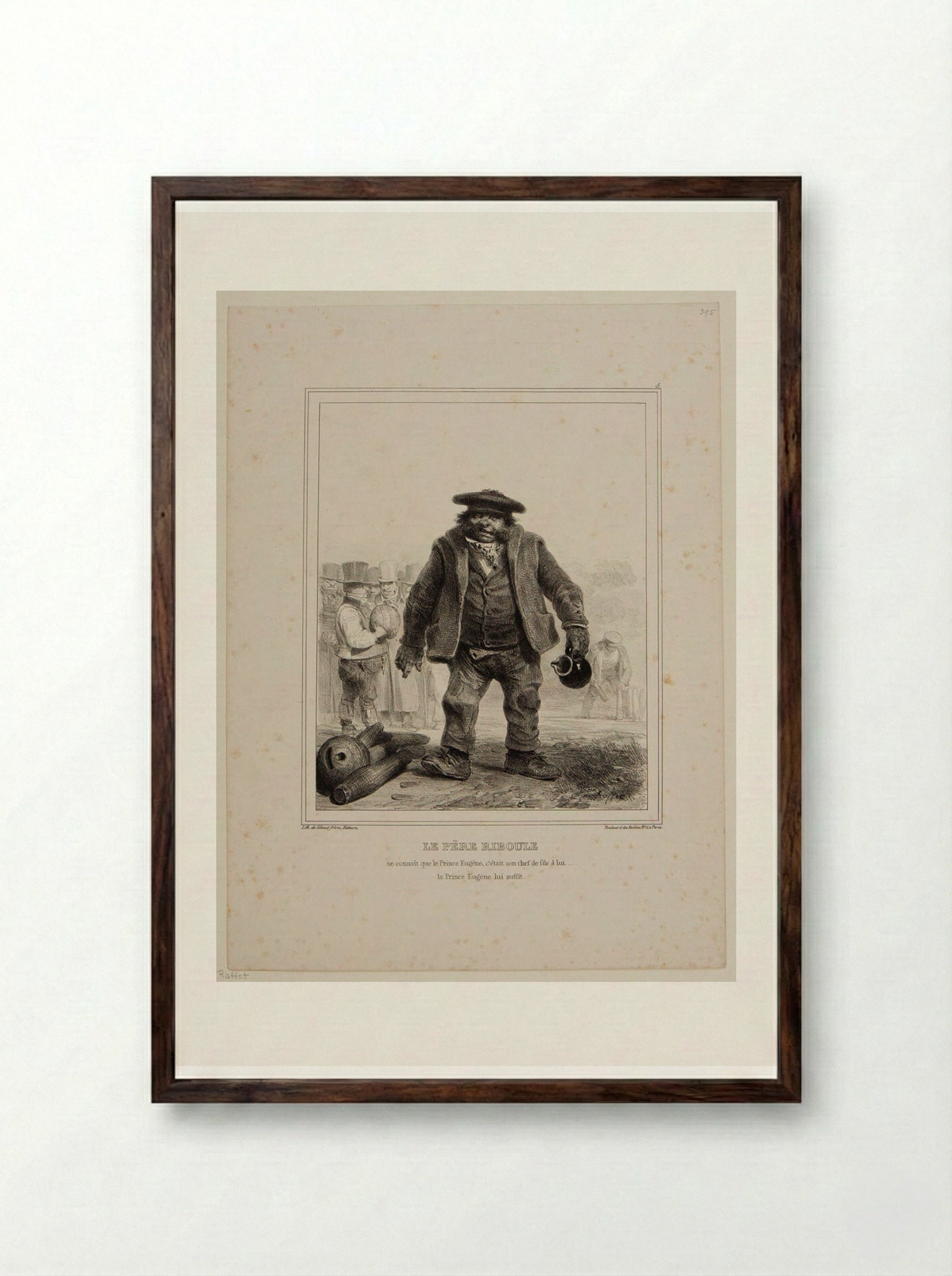 Le Père Riboule - Denis-Auguste-Marie Raffet - Framed Print Dark Wood