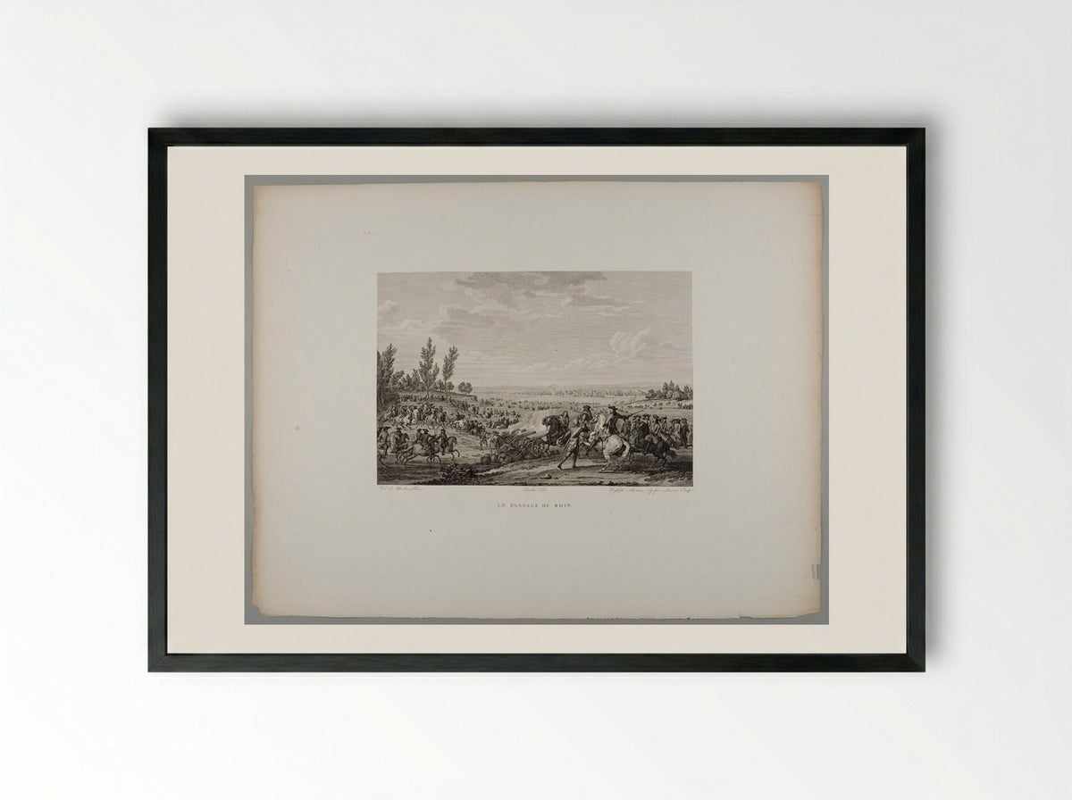 Le Passage du Rhin - Pierre Louis Henri Laurent - Framed Print Black